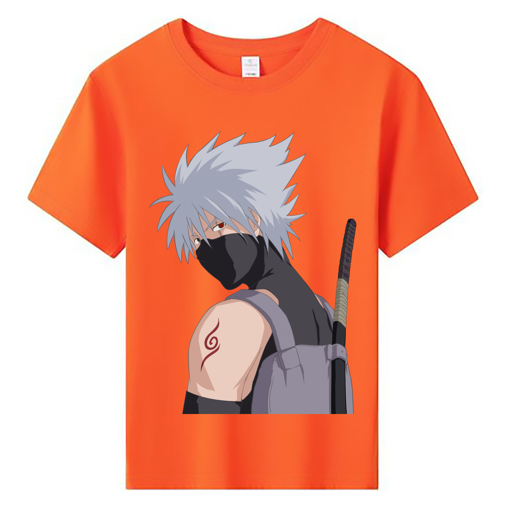 （画像用） NARUTO -ナルト- はたけ カカシ Hatake Kakashi 綿100％キッズTシャツ（フロントプリント）