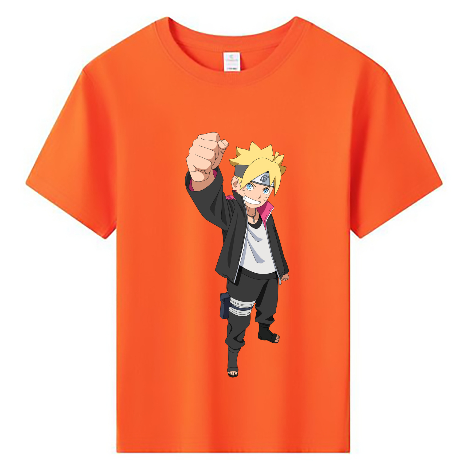（画像用） NARUTO -ナルト- うずまき ボルト Uzumaki Boruto 綿100％キッズTシャツ（フロントプリント）