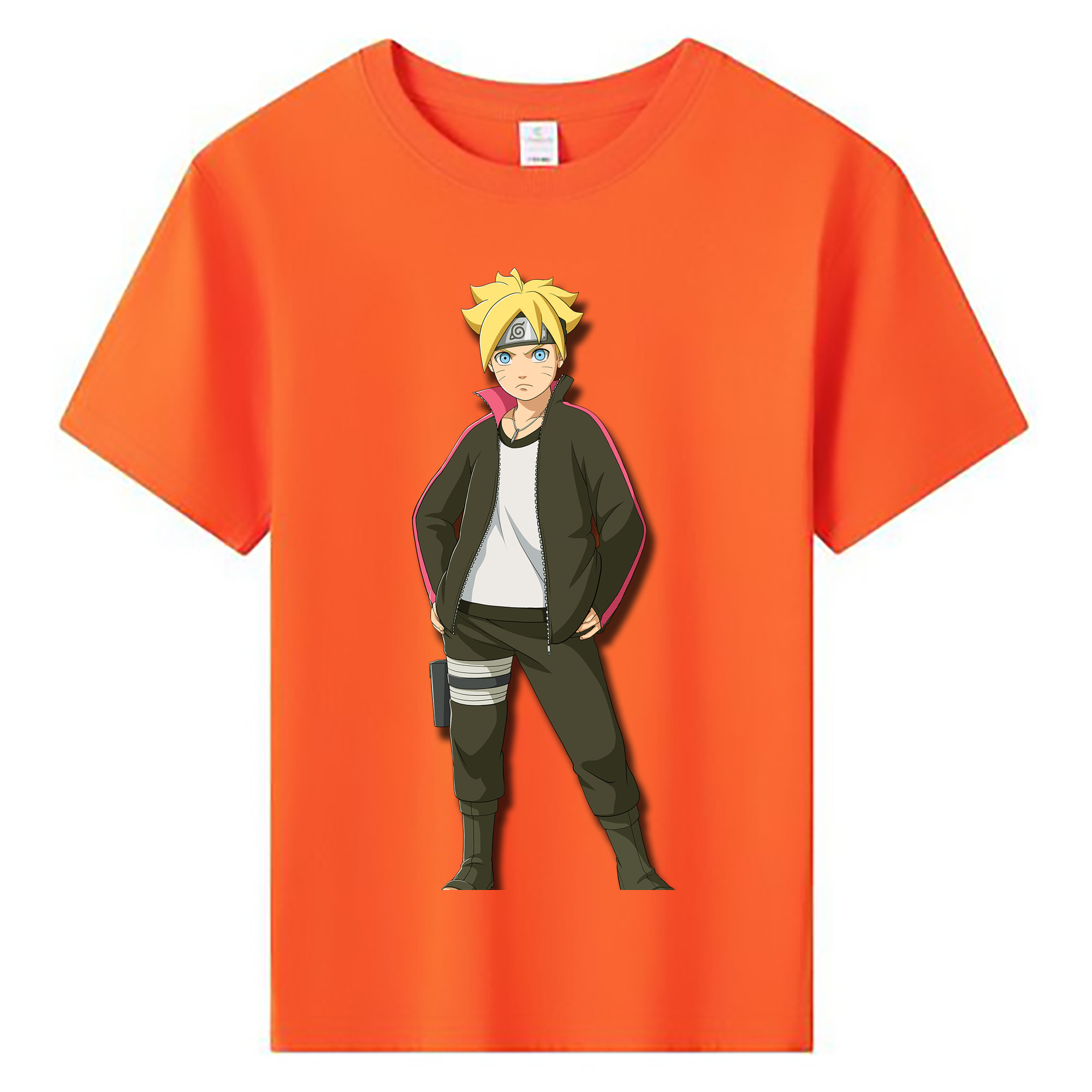 （画像用） NARUTO -ナルト- うずまき ボルト Uzumaki Boruto 綿100％キッズTシャツ（フロントプリント）