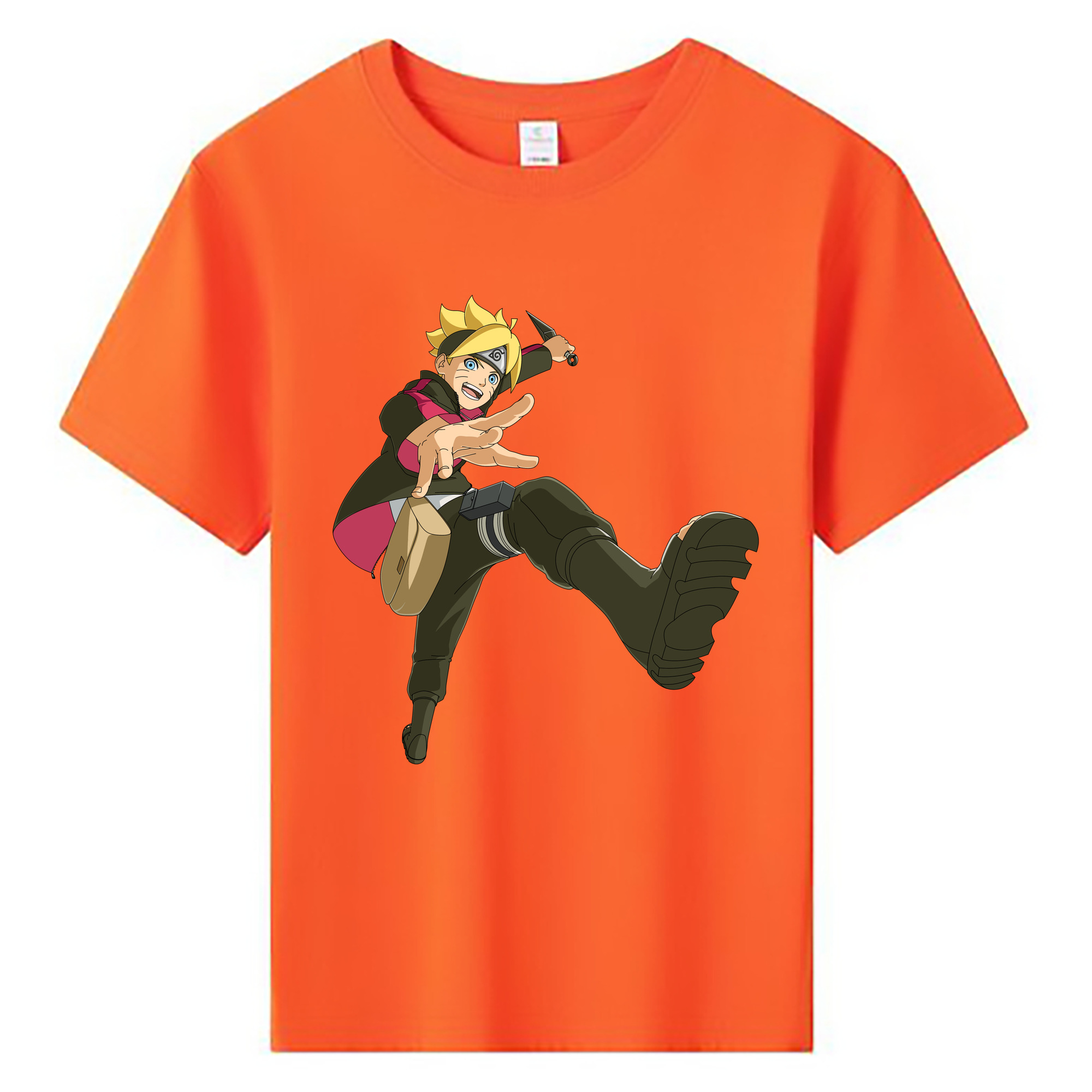（画像用） NARUTO -ナルト- うずまき ボルト Uzumaki Boruto 綿100％キッズTシャツ（フロントプリント）