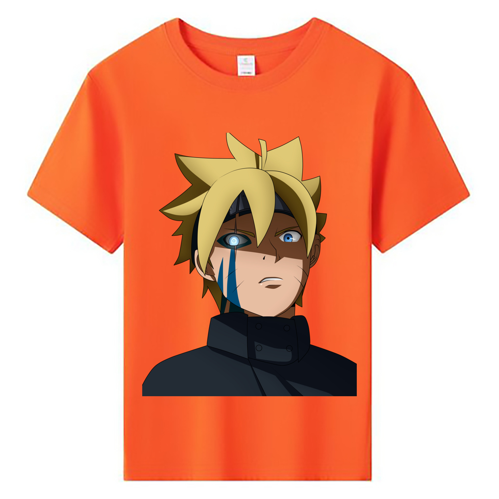 （画像用） NARUTO -ナルト- うずまき ボルト Uzumaki Boruto 綿100％キッズTシャツ（フロントプリント）