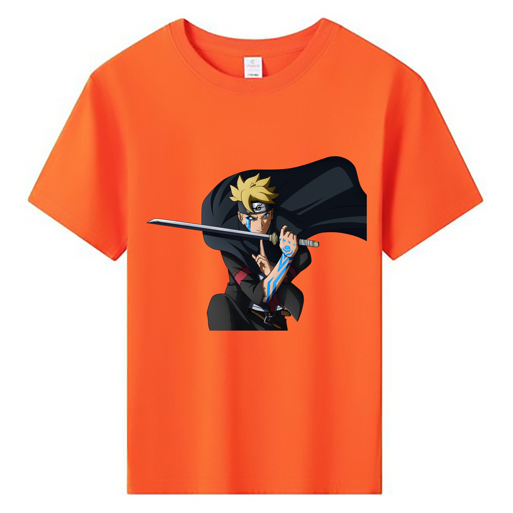 （画像用） NARUTO -ナルト- うずまき ボルト Uzumaki Boruto 綿100％キッズTシャツ（フロントプリント）