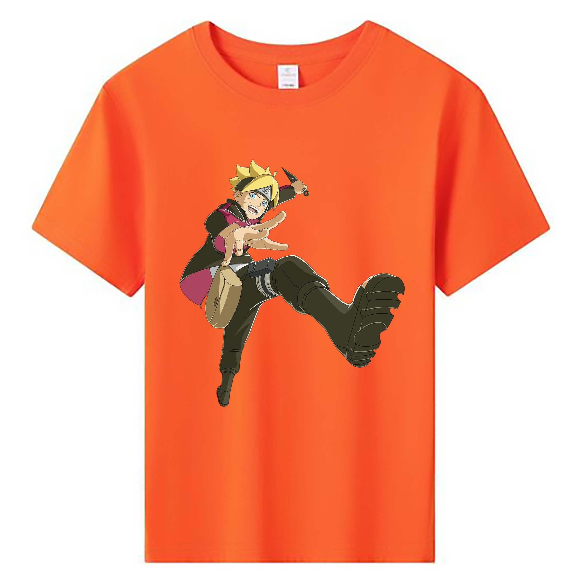 （画像用） NARUTO -ナルト- うずまき ボルト Uzumaki Boruto 綿100％キッズTシャツ（フロントプリント）