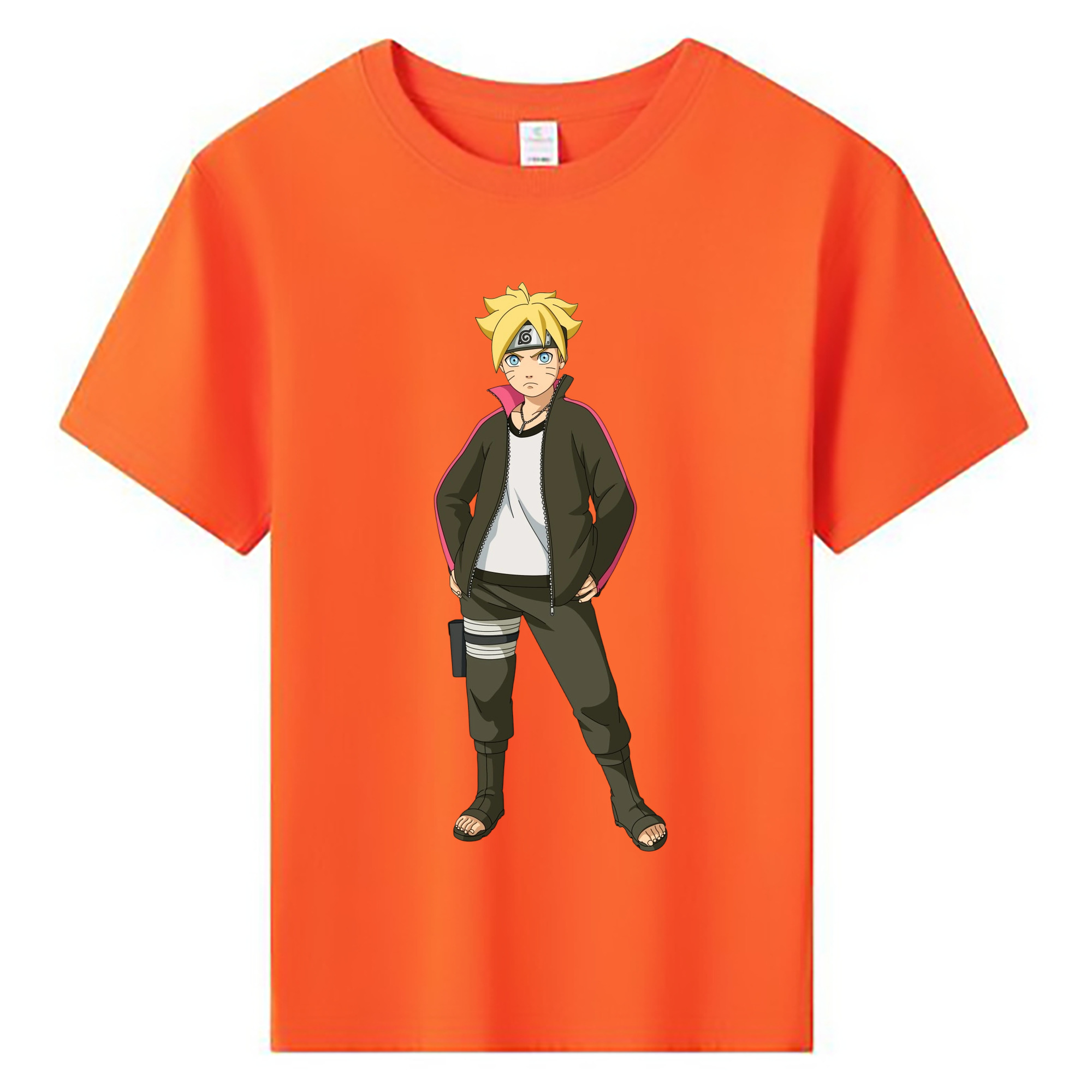 （画像用） NARUTO -ナルト- うずまき ボルト Uzumaki Boruto 綿100％キッズTシャツ（フロントプリント）