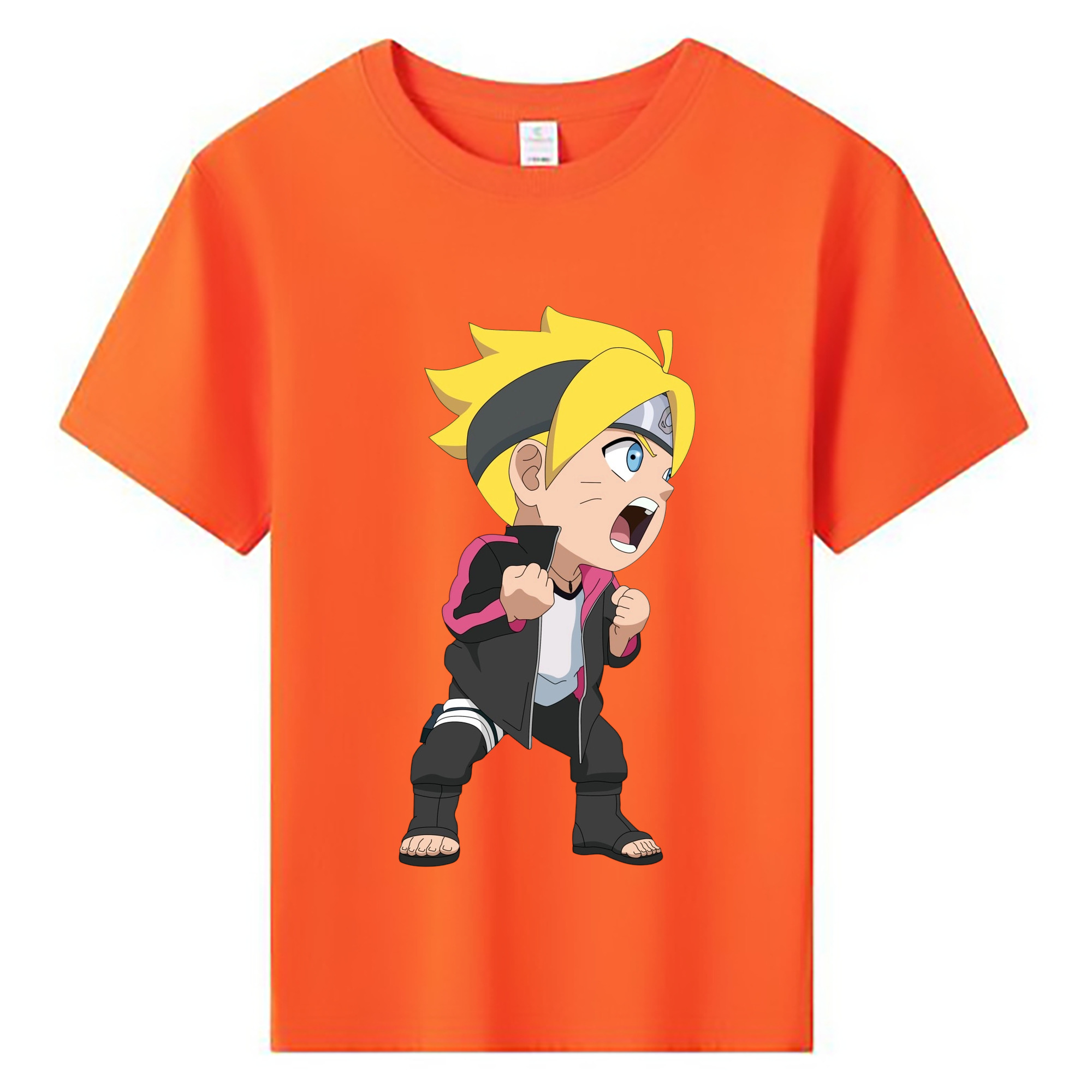 （画像用） NARUTO -ナルト- うずまき ボルト Uzumaki Boruto 綿100％キッズTシャツ（フロントプリント）
