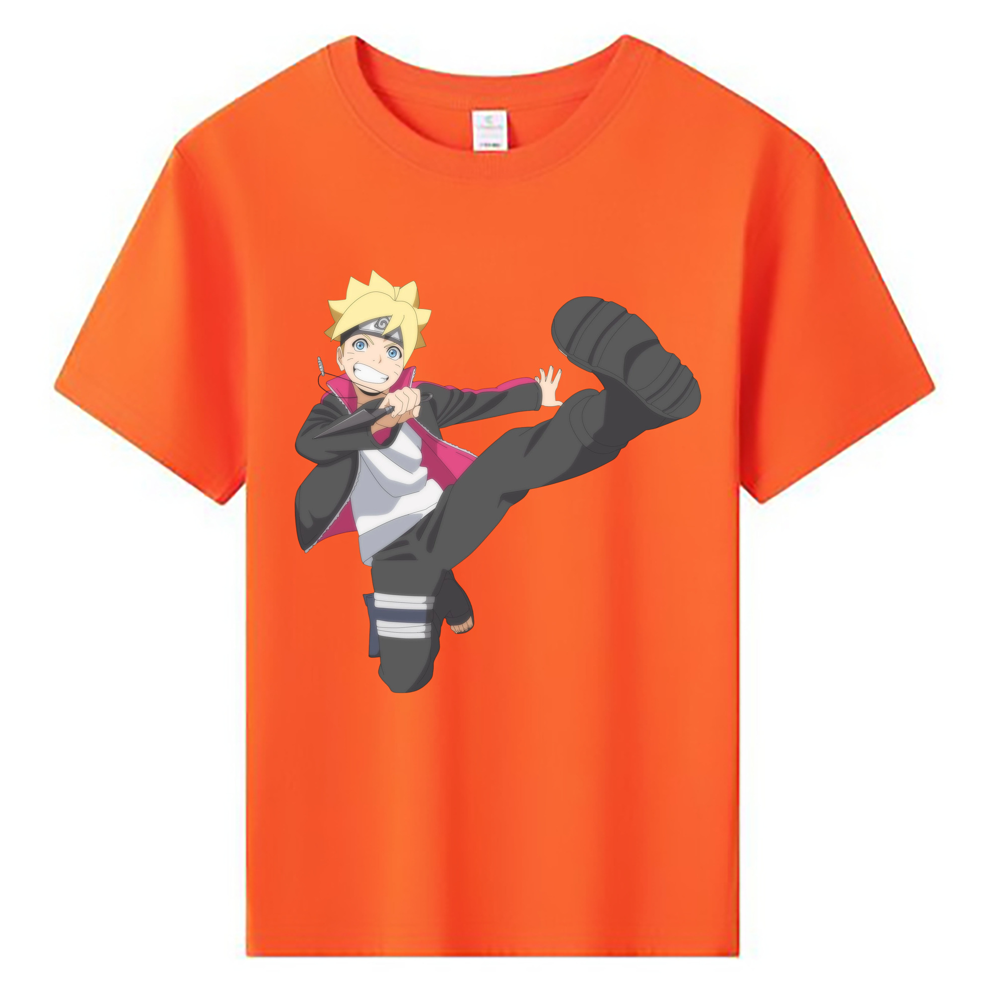（画像用） NARUTO -ナルト- うずまき ボルト Uzumaki Boruto 綿100％キッズTシャツ（フロントプリント）