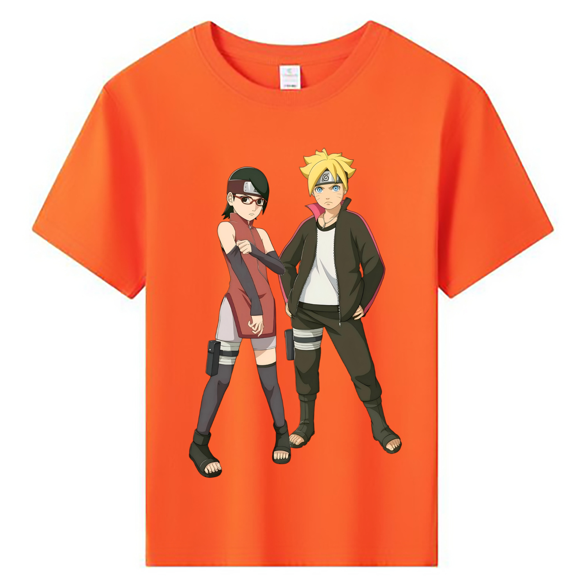 （画像用） NARUTO -ナルト- うずまき ボルト Uzumaki Boruto 綿100％キッズTシャツ（フロントプリント）