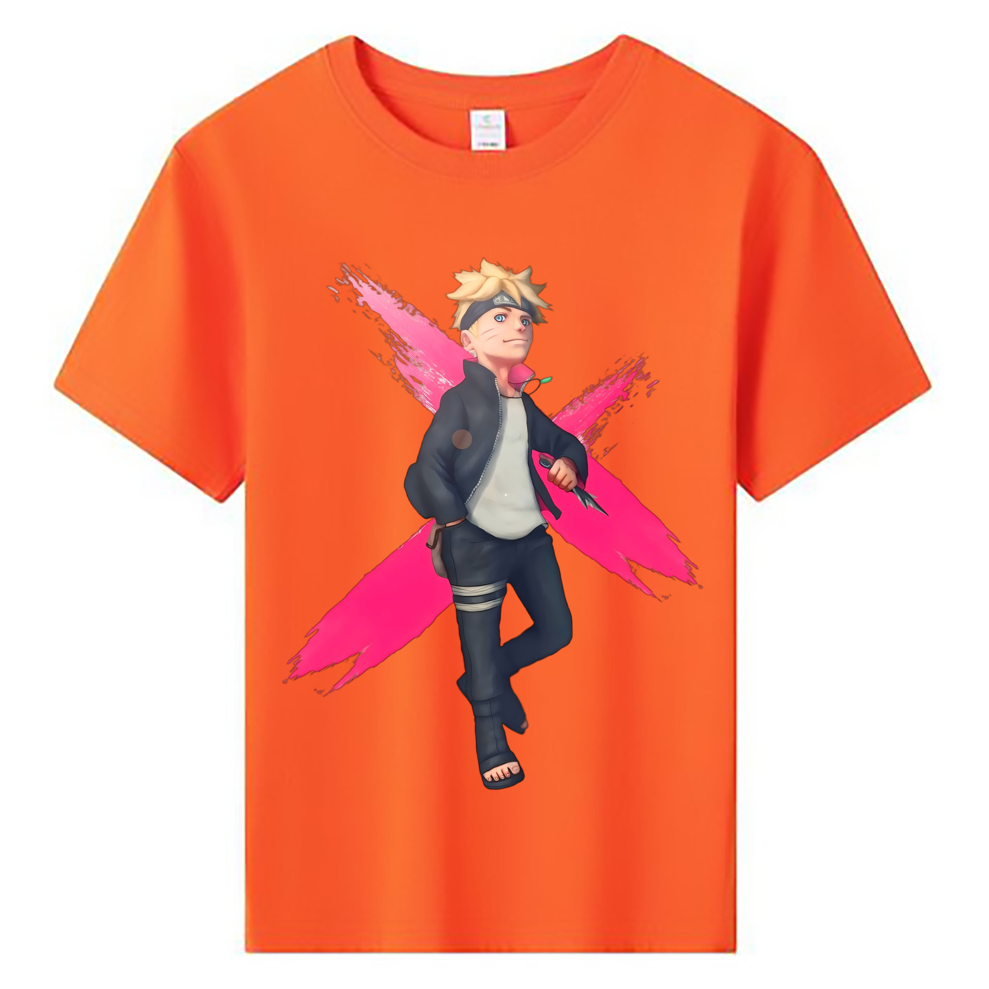 （画像用） NARUTO -ナルト- うずまき ボルト Uzumaki Boruto 綿100％キッズTシャツ（フロントプリント）