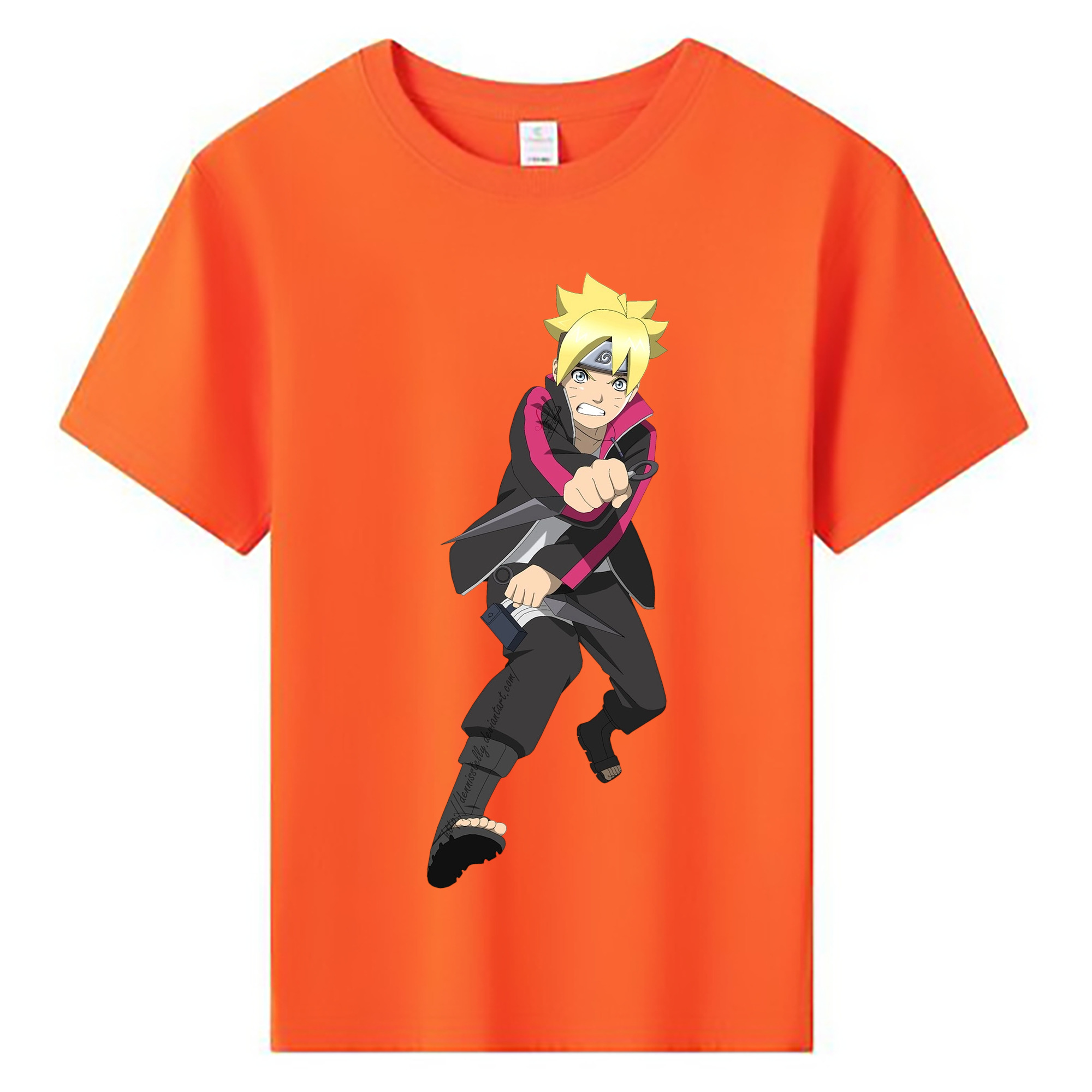 （画像用） NARUTO -ナルト- うずまき ボルト Uzumaki Boruto 綿100％キッズTシャツ（フロントプリント）