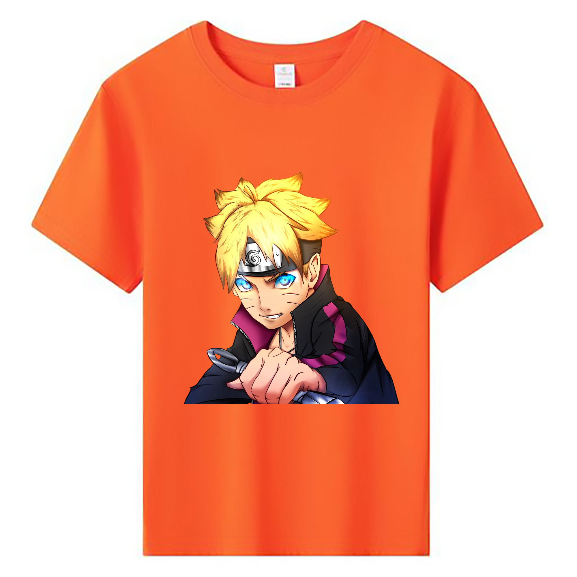（画像用） NARUTO -ナルト- うずまき ボルト Uzumaki Boruto 綿100％キッズTシャツ（フロントプリント）