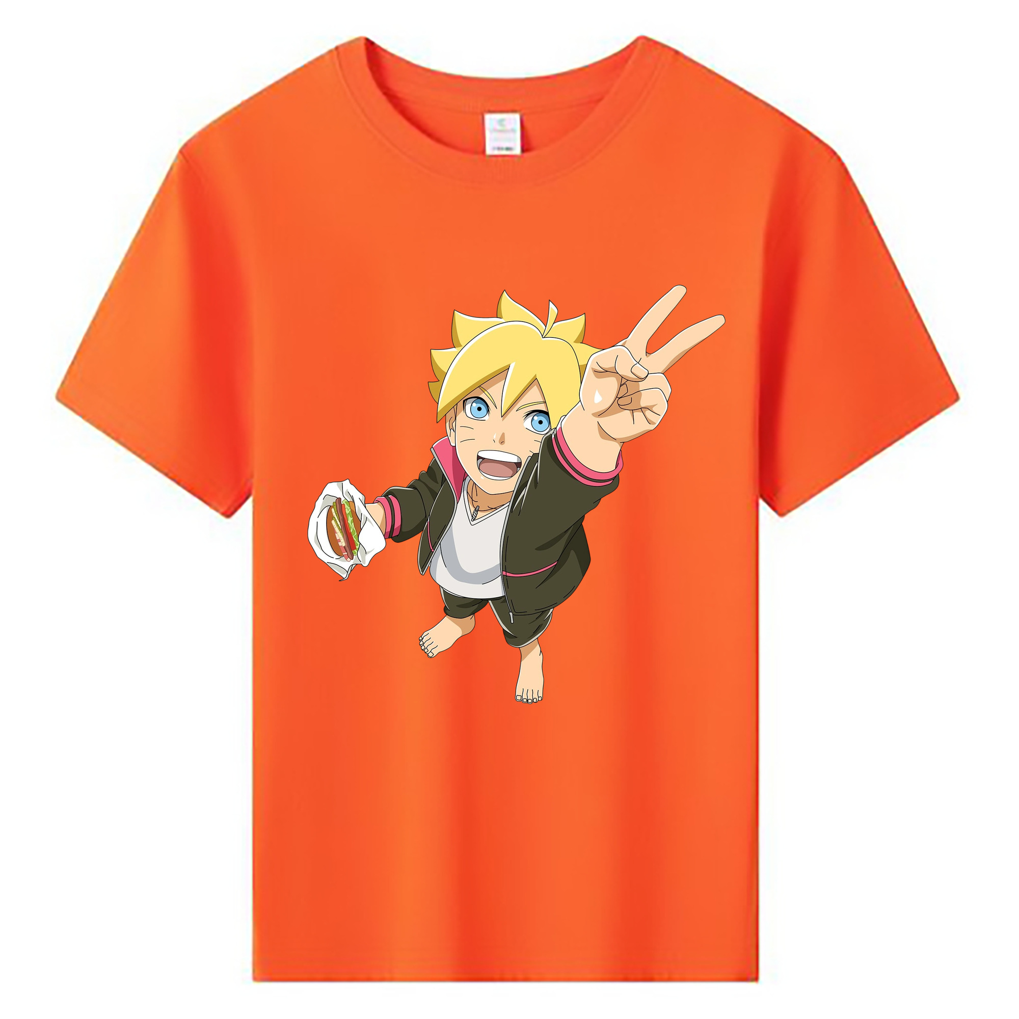 （画像用） NARUTO -ナルト- うずまき ボルト Uzumaki Boruto 綿100％キッズTシャツ（フロントプリント）