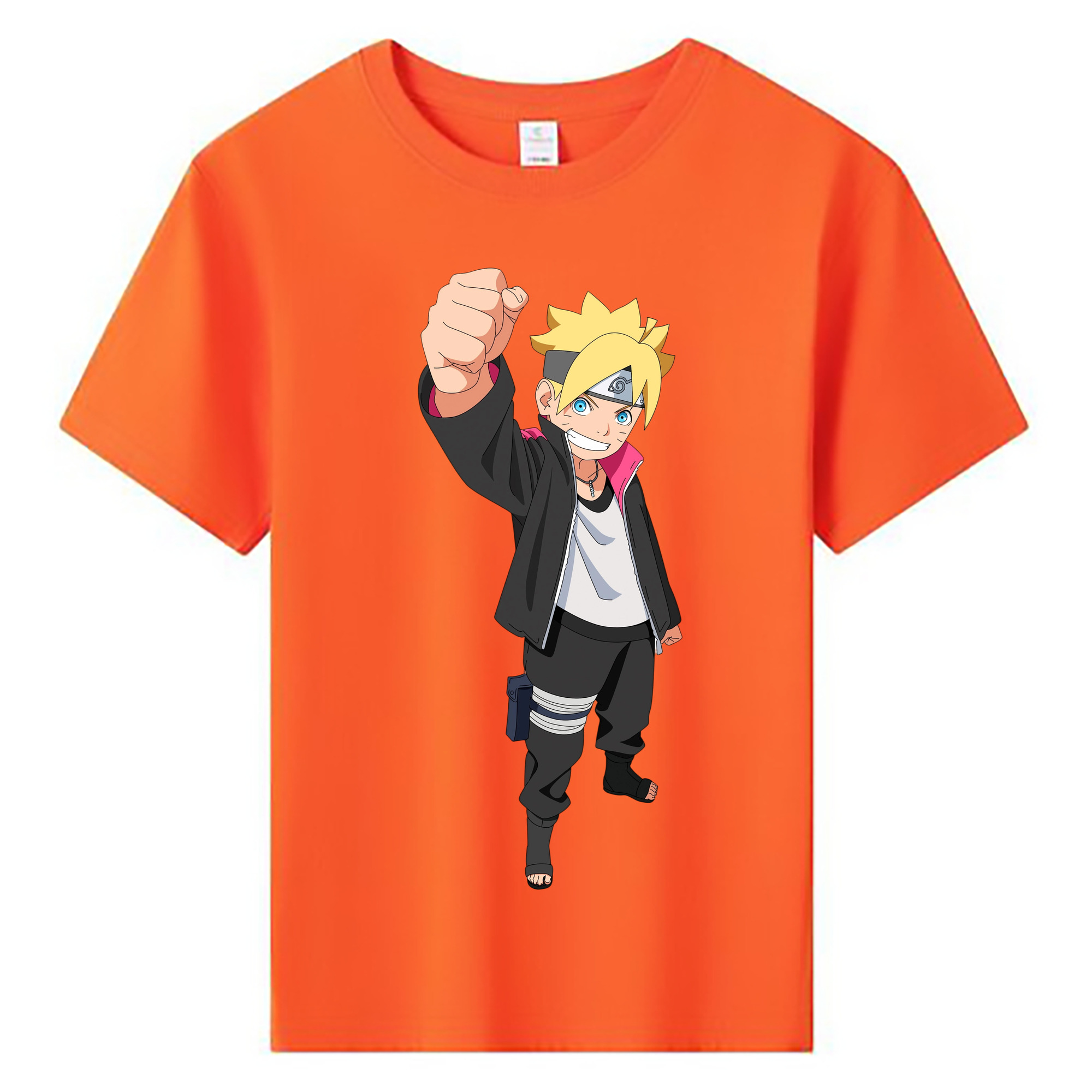 （画像用） NARUTO -ナルト- うずまき ボルト Uzumaki Boruto 綿100％キッズTシャツ（フロントプリント）