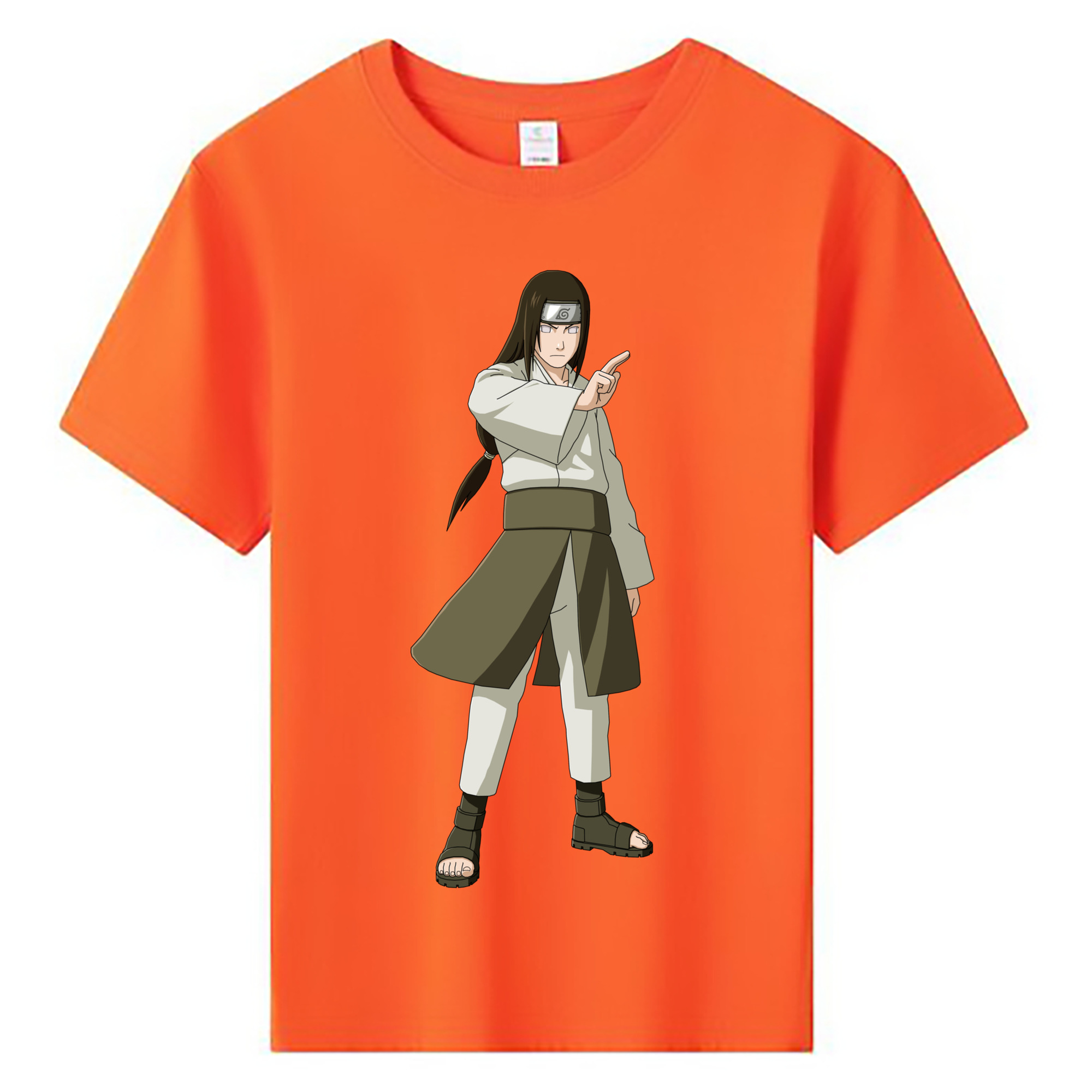 NARUTO -ナルト- 日向ネジ Hyūga Neji 綿100％キッズTシャツ（フロントプリント）