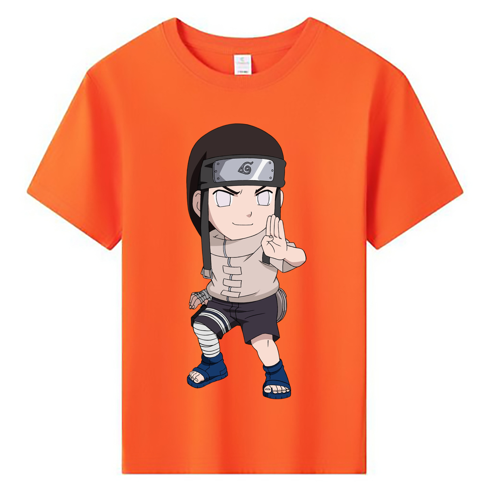 （画像用） NARUTO -ナルト- 日向ネジ Hyūga Neji 綿100％キッズTシャツ（フロントプリント）