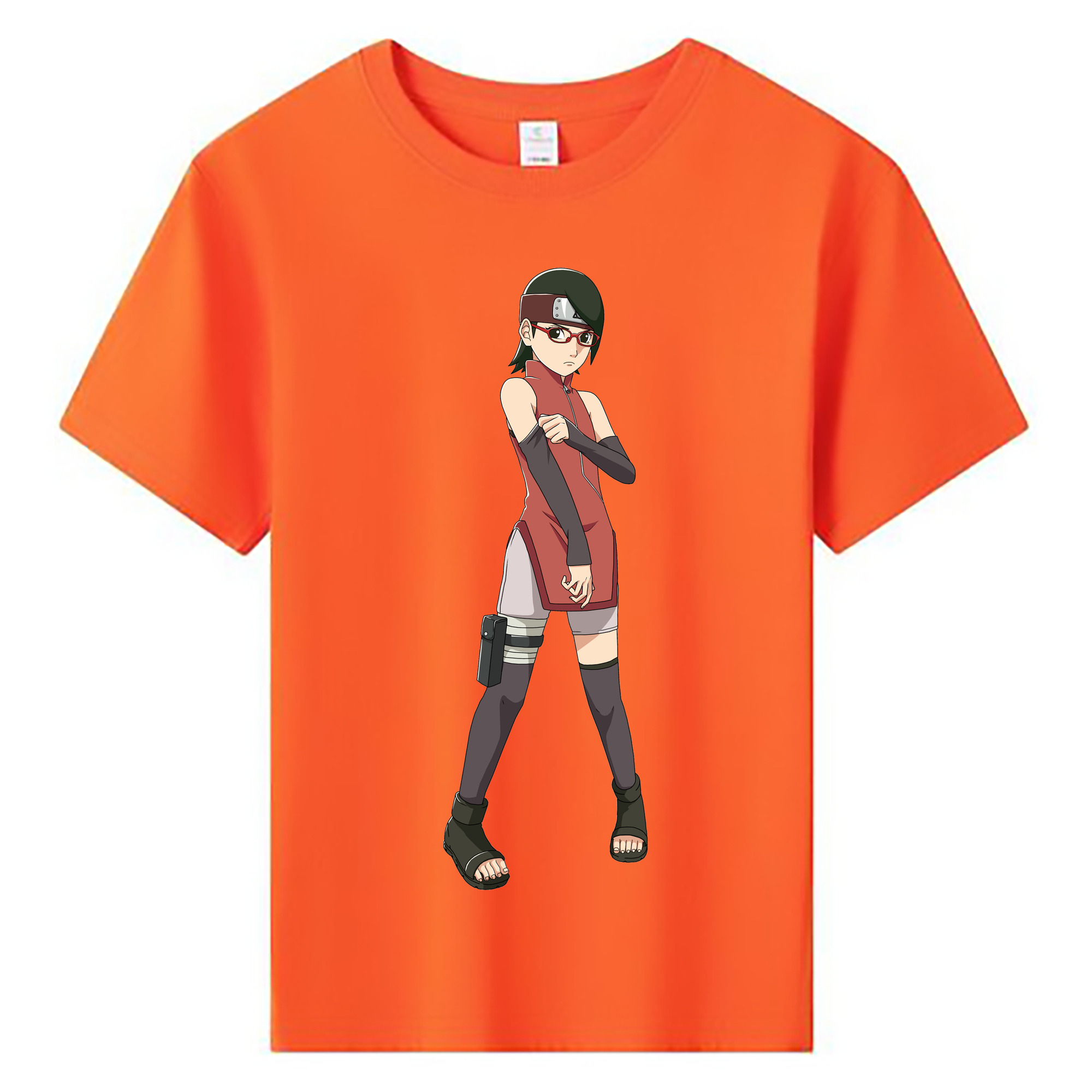（画像用） NARUTO -ナルト- うちは サラダ Uchiha Sarada 綿100％キッズTシャツ（フロントプリント）