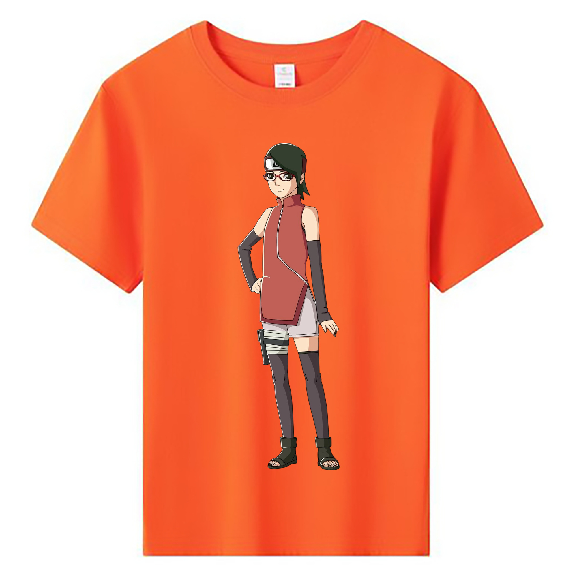 （画像用） NARUTO -ナルト- うちは サラダ Uchiha Sarada 綿100％キッズTシャツ（フロントプリント）