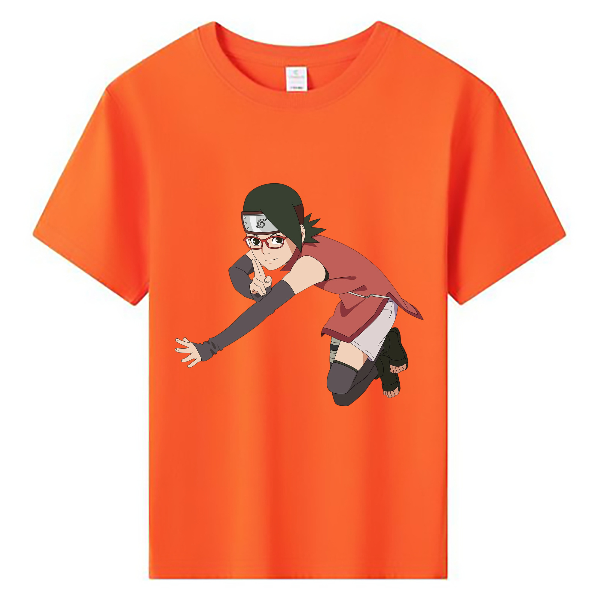 （画像用） NARUTO -ナルト- うちは サラダ Uchiha Sarada 綿100％キッズTシャツ（フロントプリント）