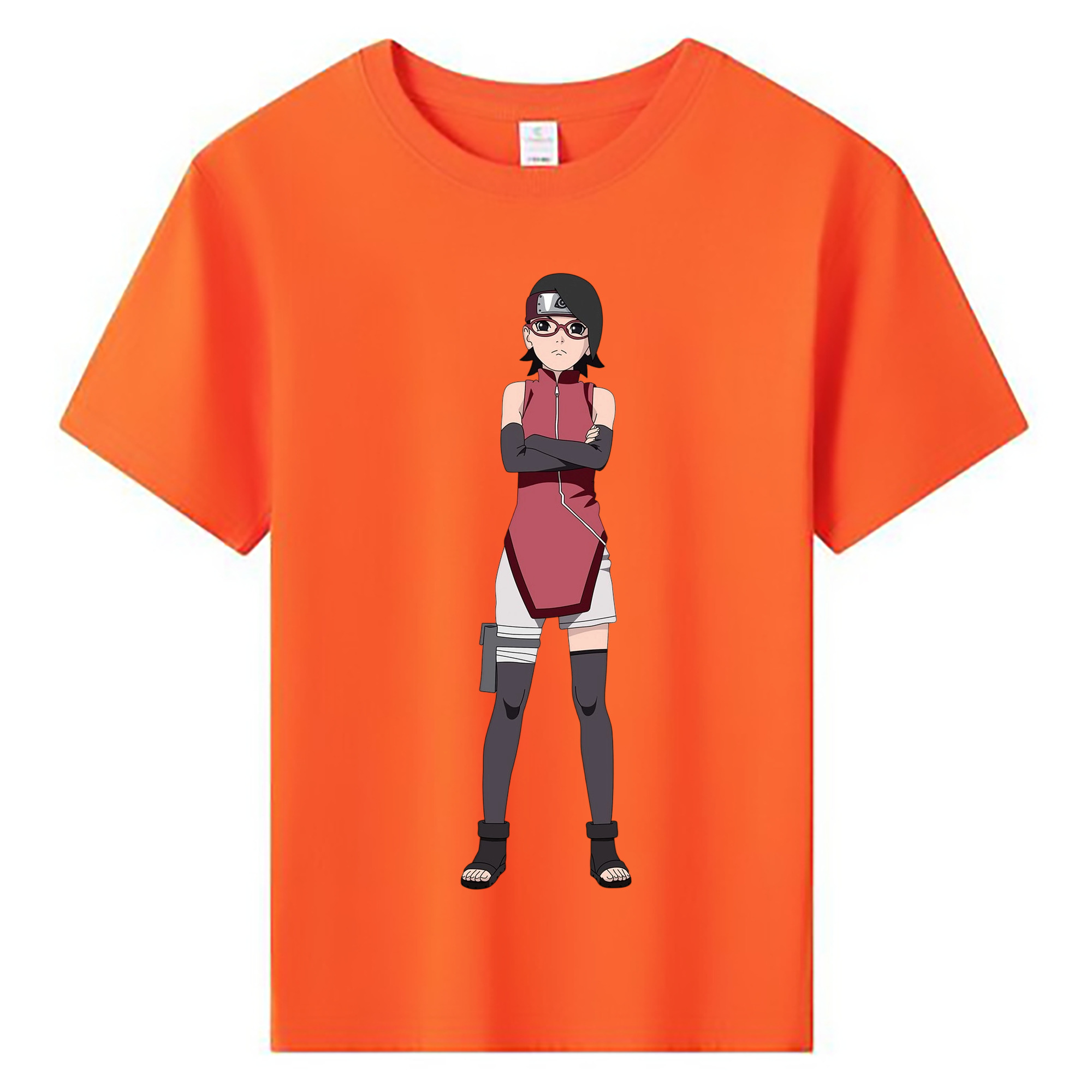 （画像用） NARUTO -ナルト- うちは サラダ Uchiha Sarada 綿100％キッズTシャツ（フロントプリント）
