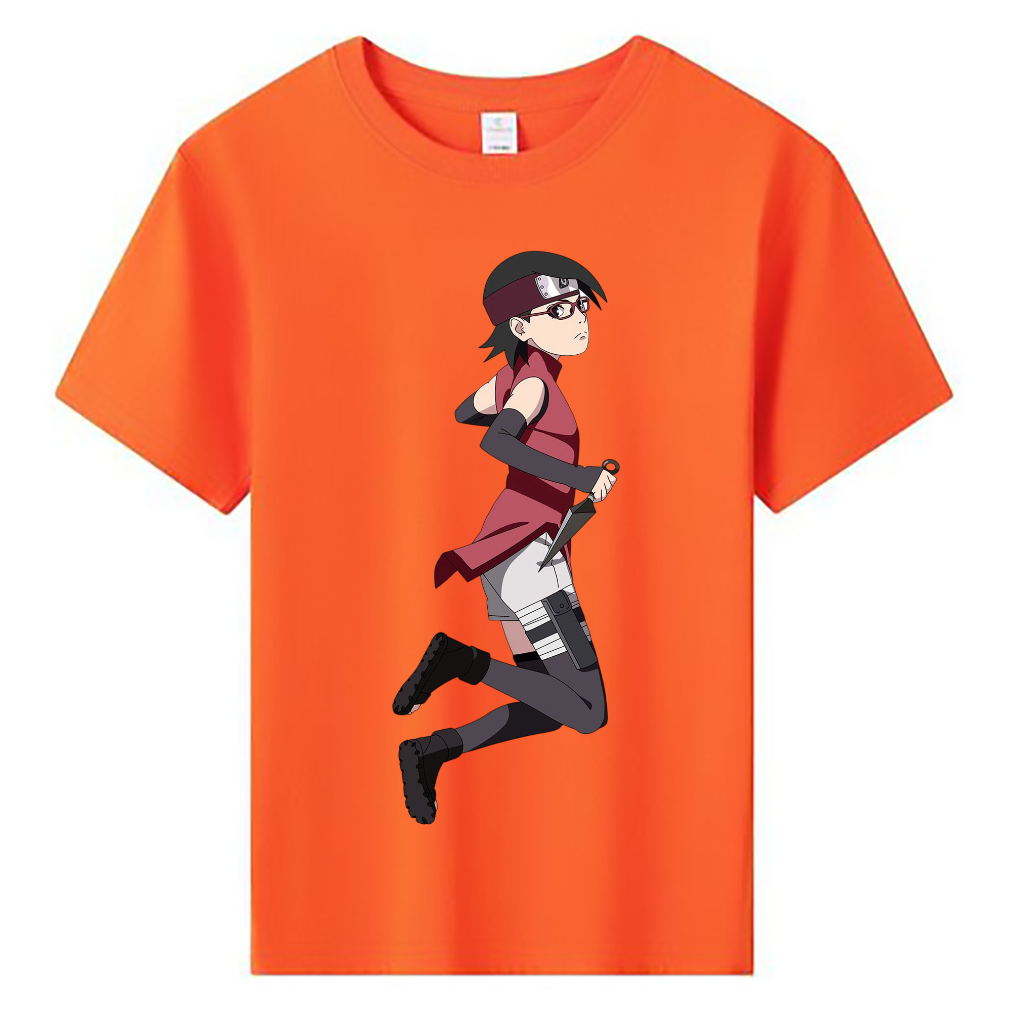 （画像用） NARUTO -ナルト- うちは サラダ Uchiha Sarada 綿100％キッズTシャツ（フロントプリント）