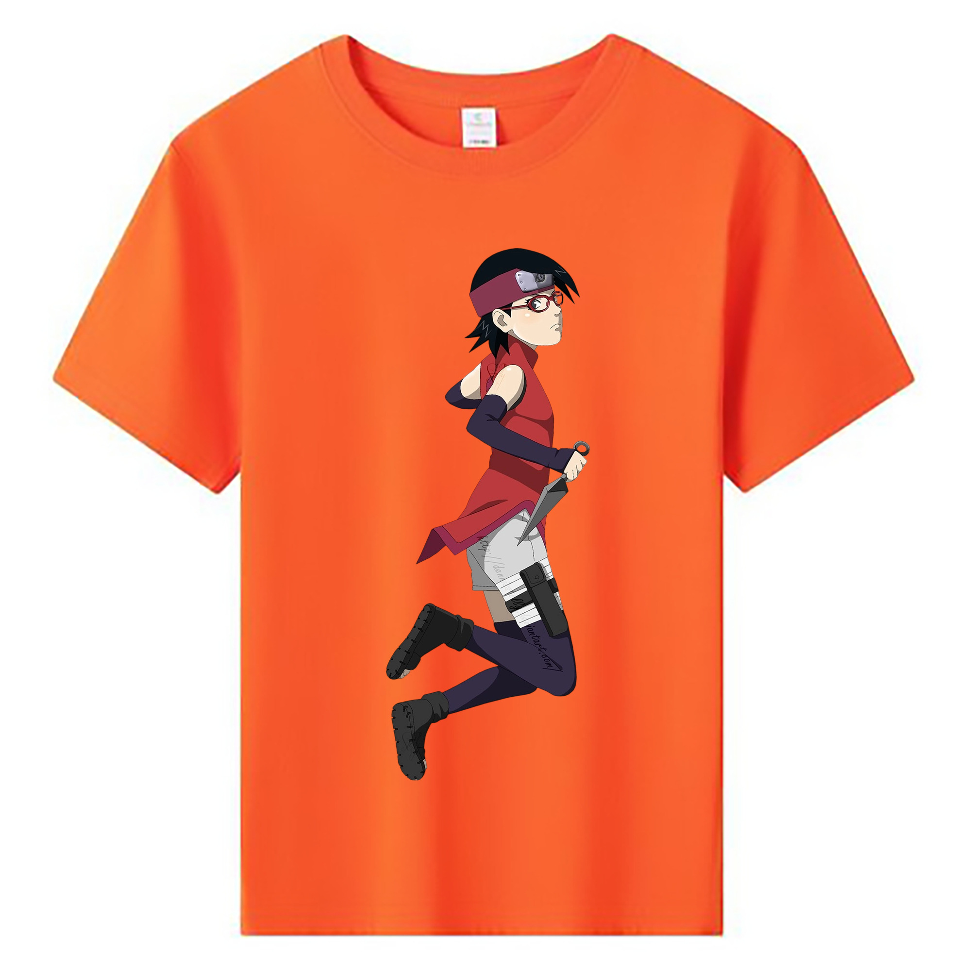（画像用） NARUTO -ナルト- うちは サラダ Uchiha Sarada 綿100％キッズTシャツ（フロントプリント）