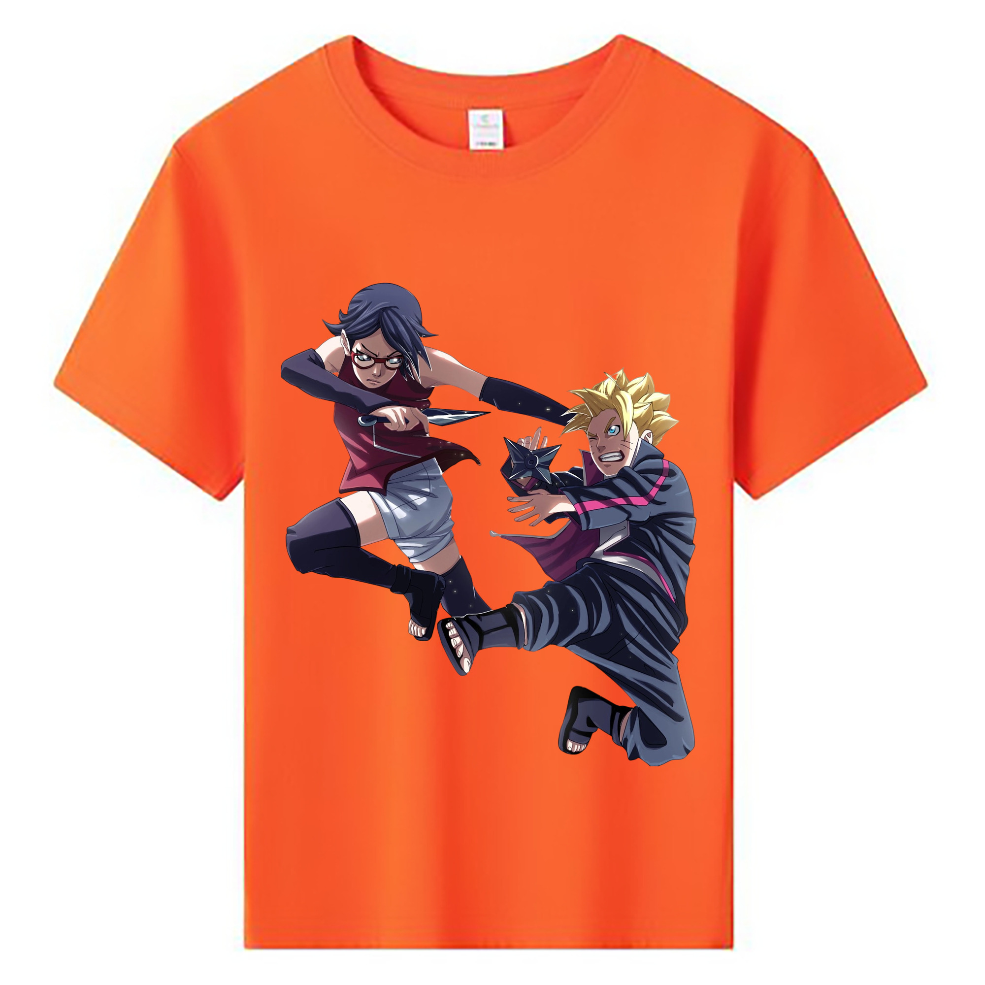 （画像用） NARUTO -ナルト- うちは サラダ Uchiha Sarada 綿100％キッズTシャツ（フロントプリント）