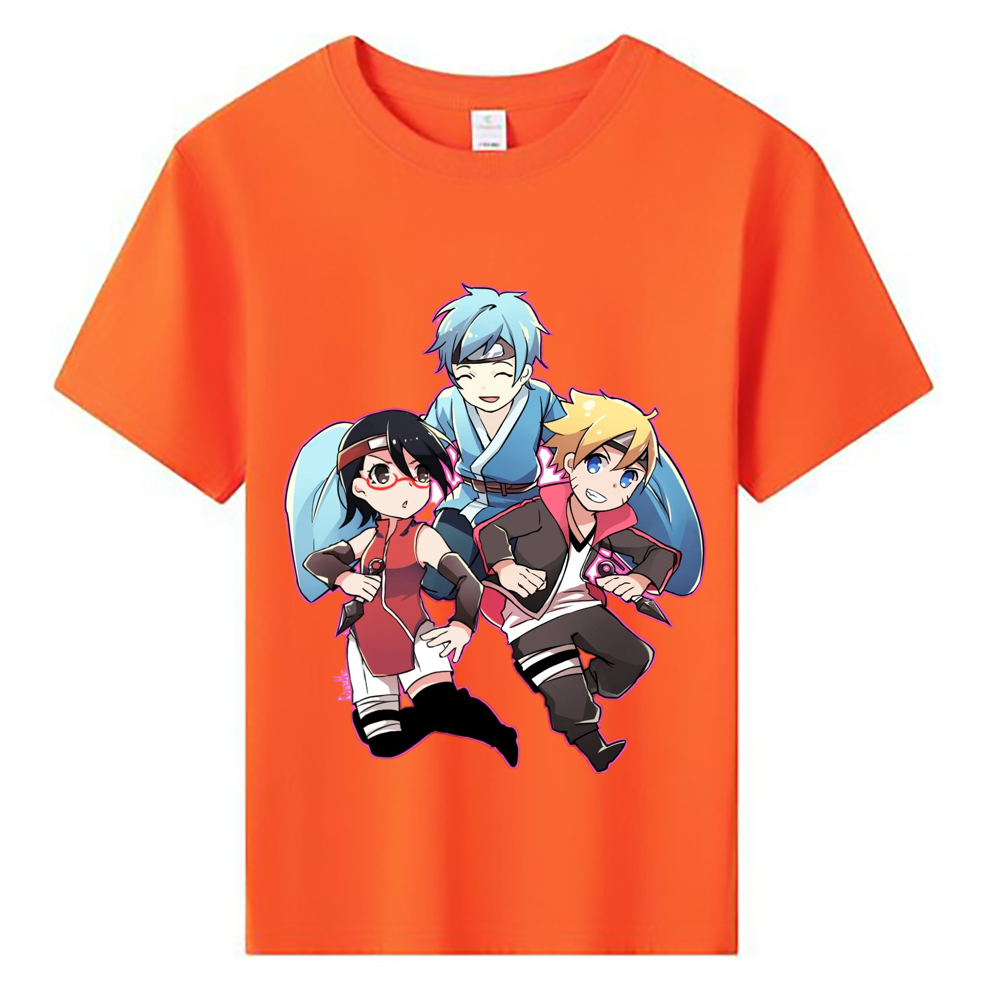 （画像用） NARUTO -ナルト- うちは サラダ Uchiha Sarada 綿100％キッズTシャツ（フロントプリント）