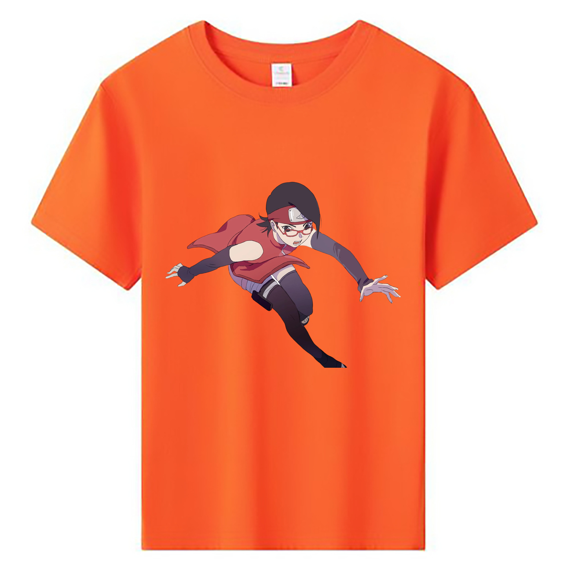 （画像用） NARUTO -ナルト- うちは サラダ Uchiha Sarada 綿100％キッズTシャツ（フロントプリント）
