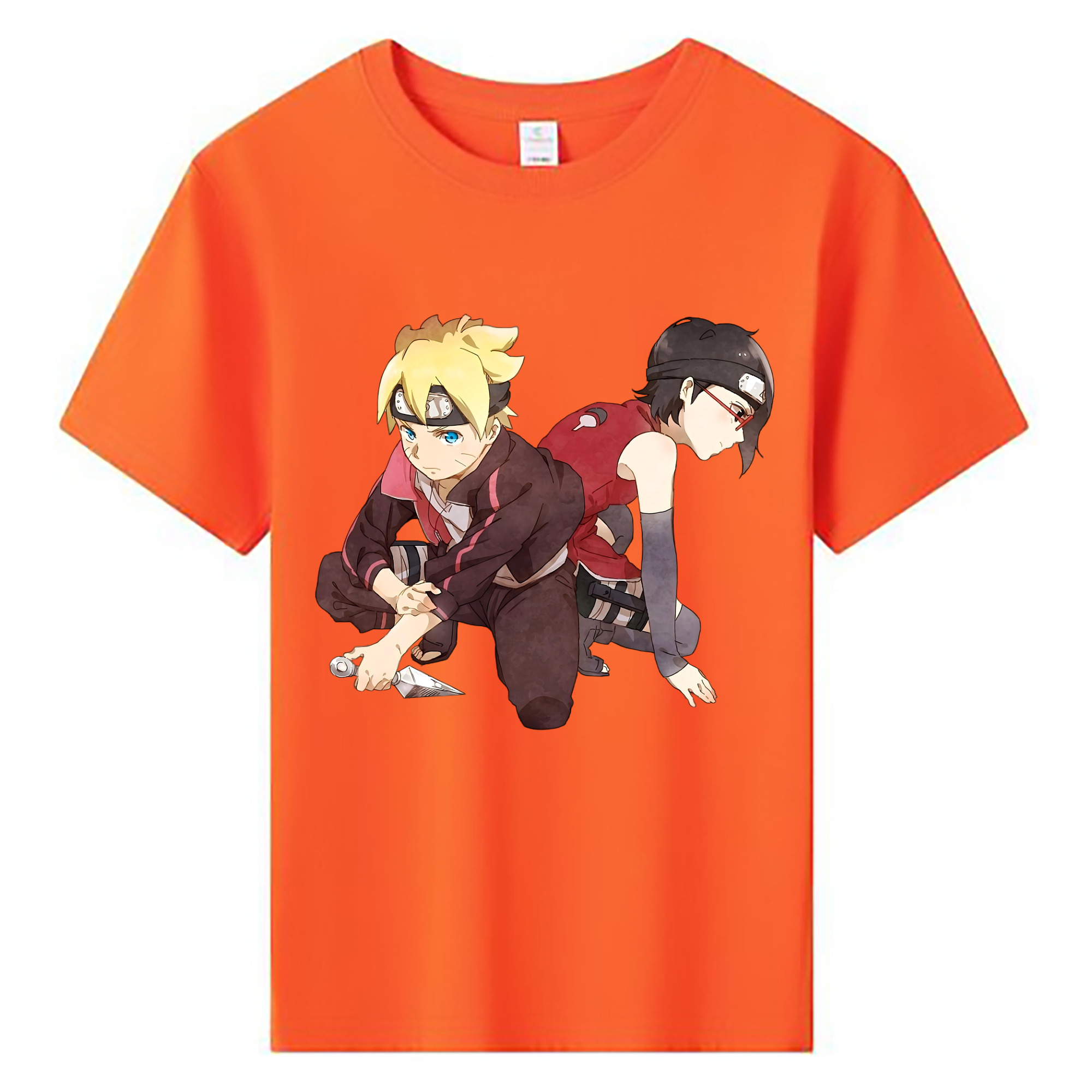 （画像用） NARUTO -ナルト- うちは サラダ Uchiha Sarada 綿100％キッズTシャツ（フロントプリント）