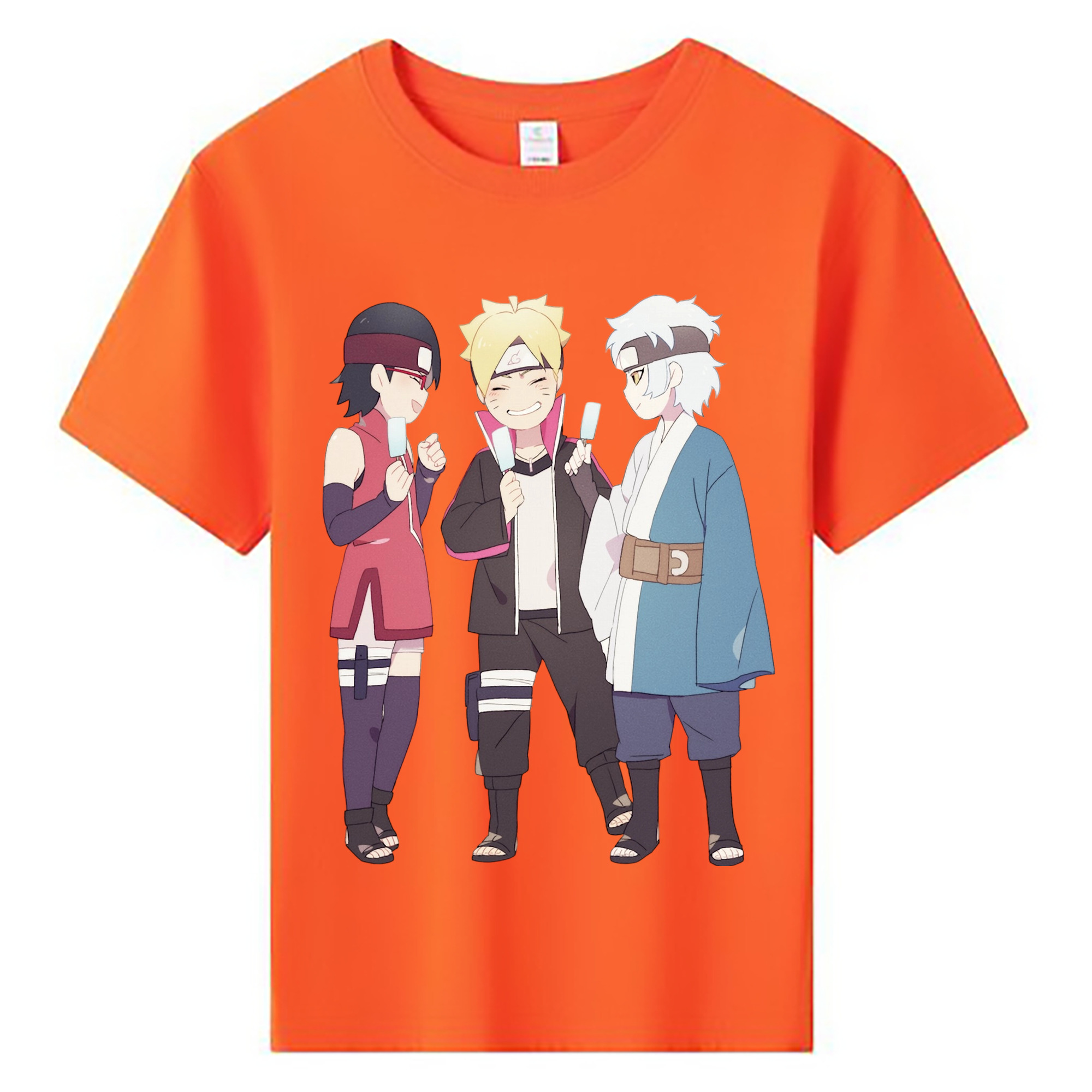 （画像用） NARUTO -ナルト- うちは サラダ Uchiha Sarada 綿100％キッズTシャツ（フロントプリント）