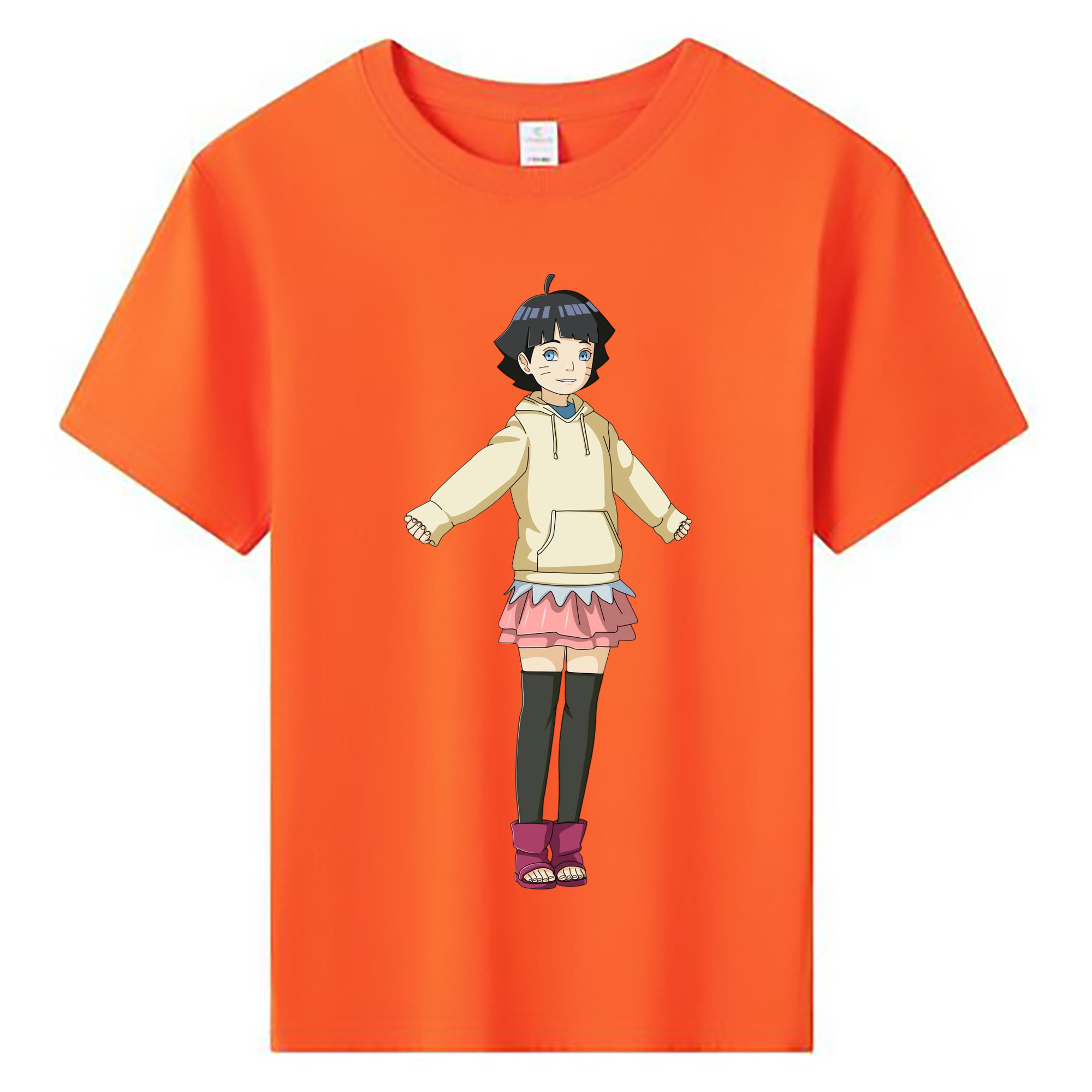 （画像用） NARUTO -ナルト- うずまき ヒマワリ Uzumaki Himawari 綿100％キッズTシャツ（フロントプリント）