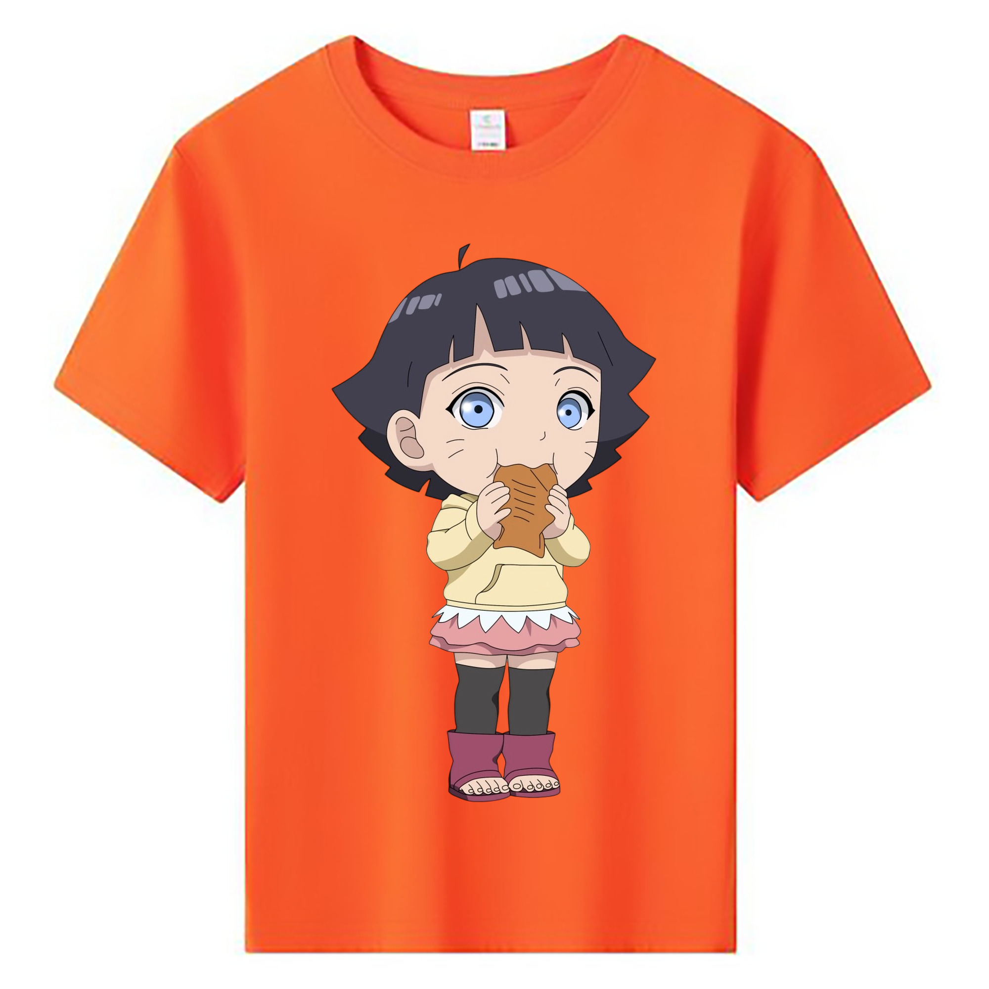（画像用） NARUTO -ナルト- うずまき ヒマワリ Uzumaki Himawari 綿100％キッズTシャツ（フロントプリント）