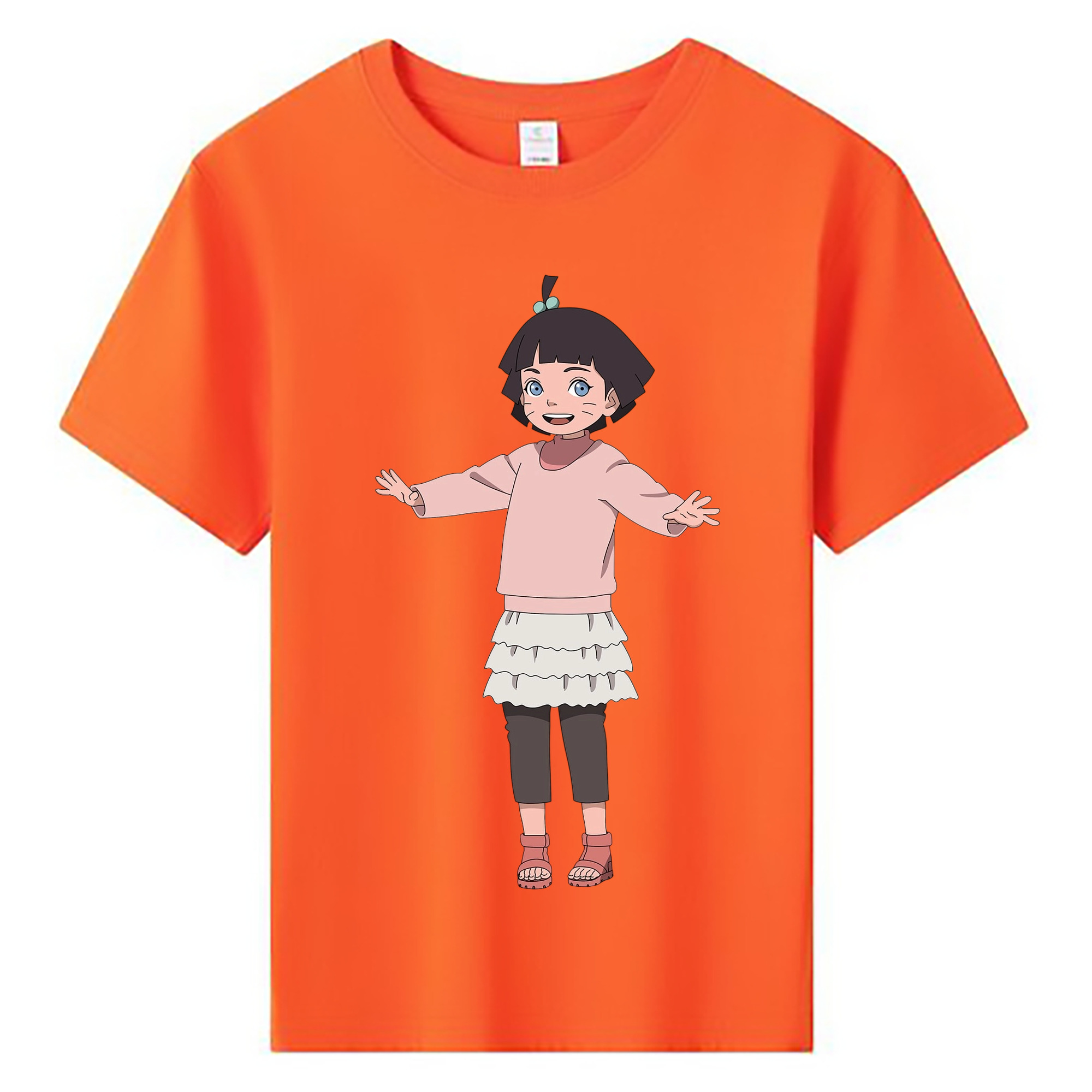 （画像用） NARUTO -ナルト- うずまき ヒマワリ Uzumaki Himawari 綿100％キッズTシャツ（フロントプリント）