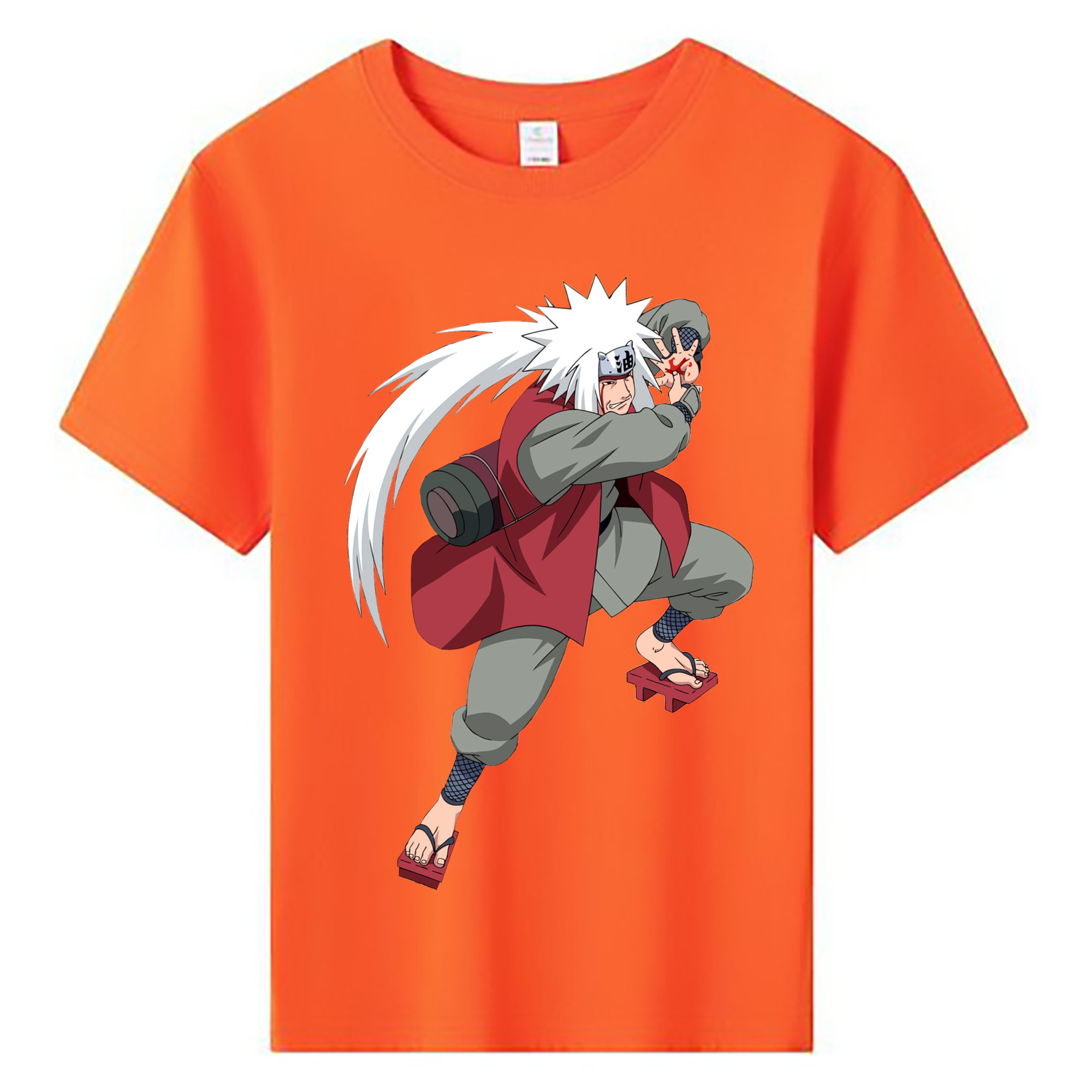 （画像用） NARUTO -ナルト- 自来也（じらいや） Jiraiya 綿100％キッズTシャツ（フロントプリント）