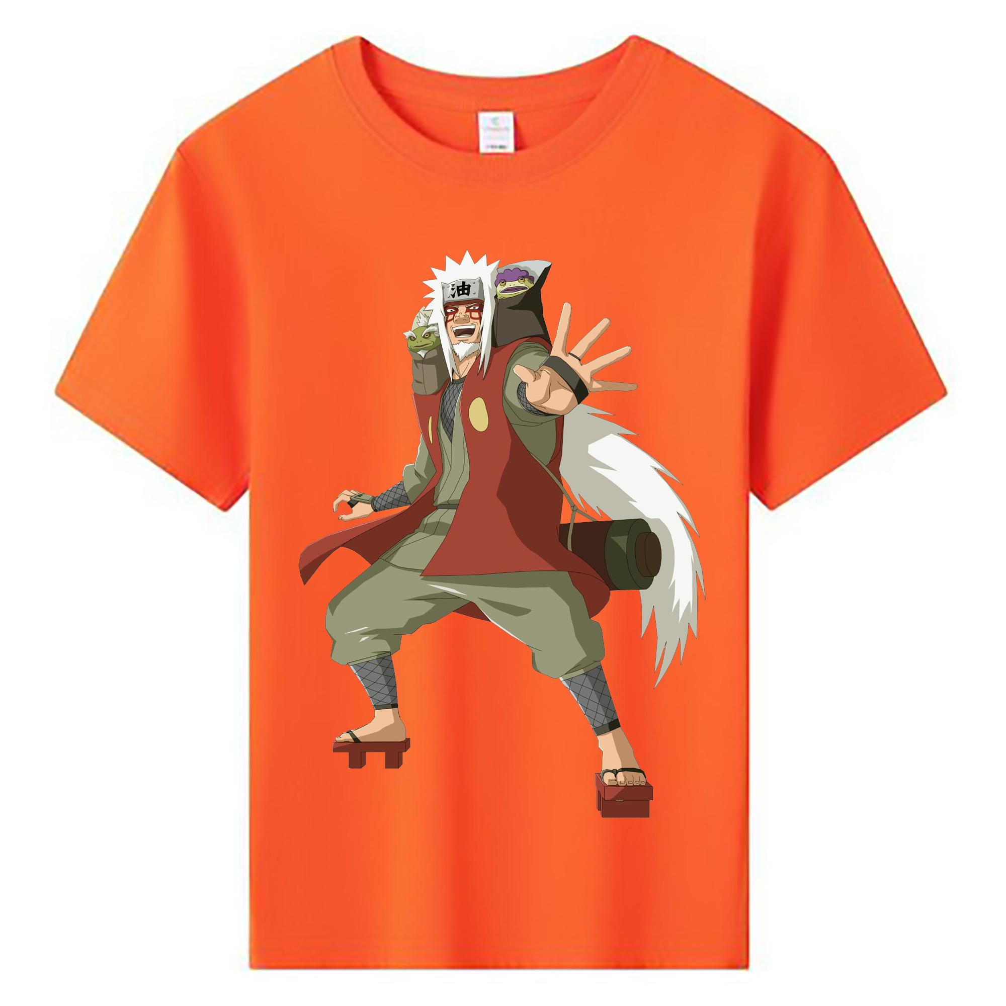 （画像用） NARUTO -ナルト- 自来也（じらいや） Jiraiya 綿100％キッズTシャツ（フロントプリント）