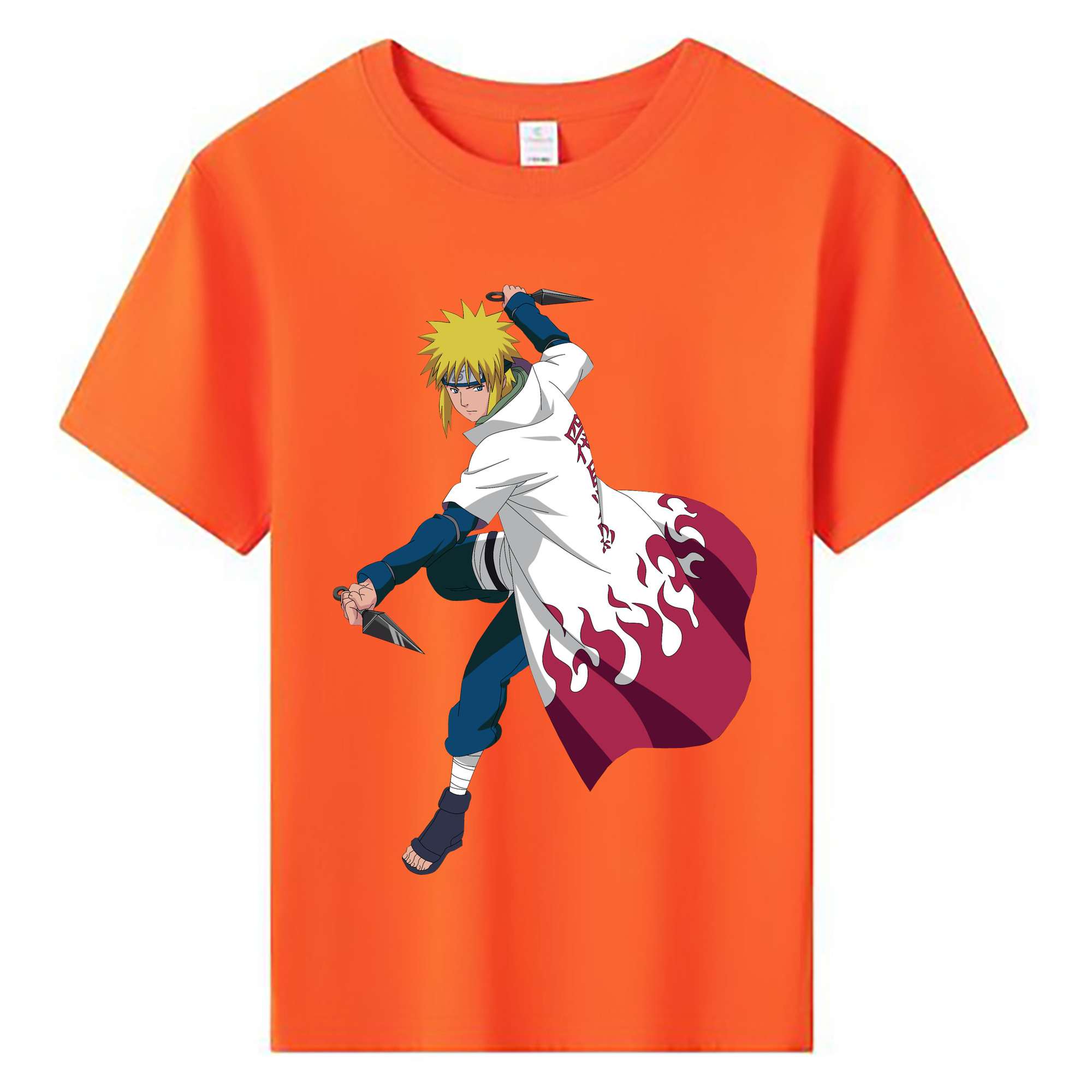 （画像用） NARUTO -ナルト- 波風 ミナト Namikaze Minato 綿100％キッズTシャツ（フロントプリント）
