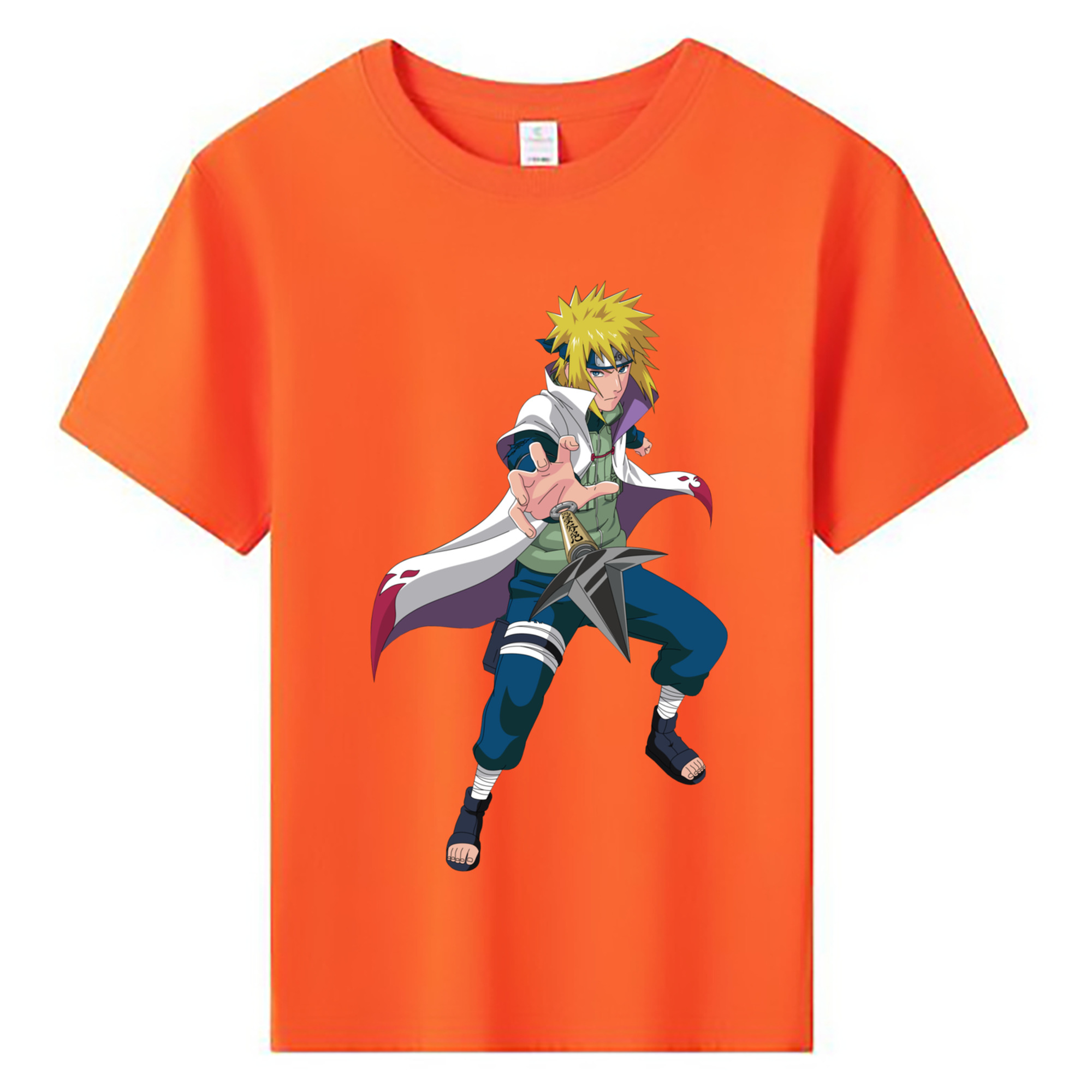 （画像用） NARUTO -ナルト- 波風 ミナト Namikaze Minato 綿100％キッズTシャツ（フロントプリント）