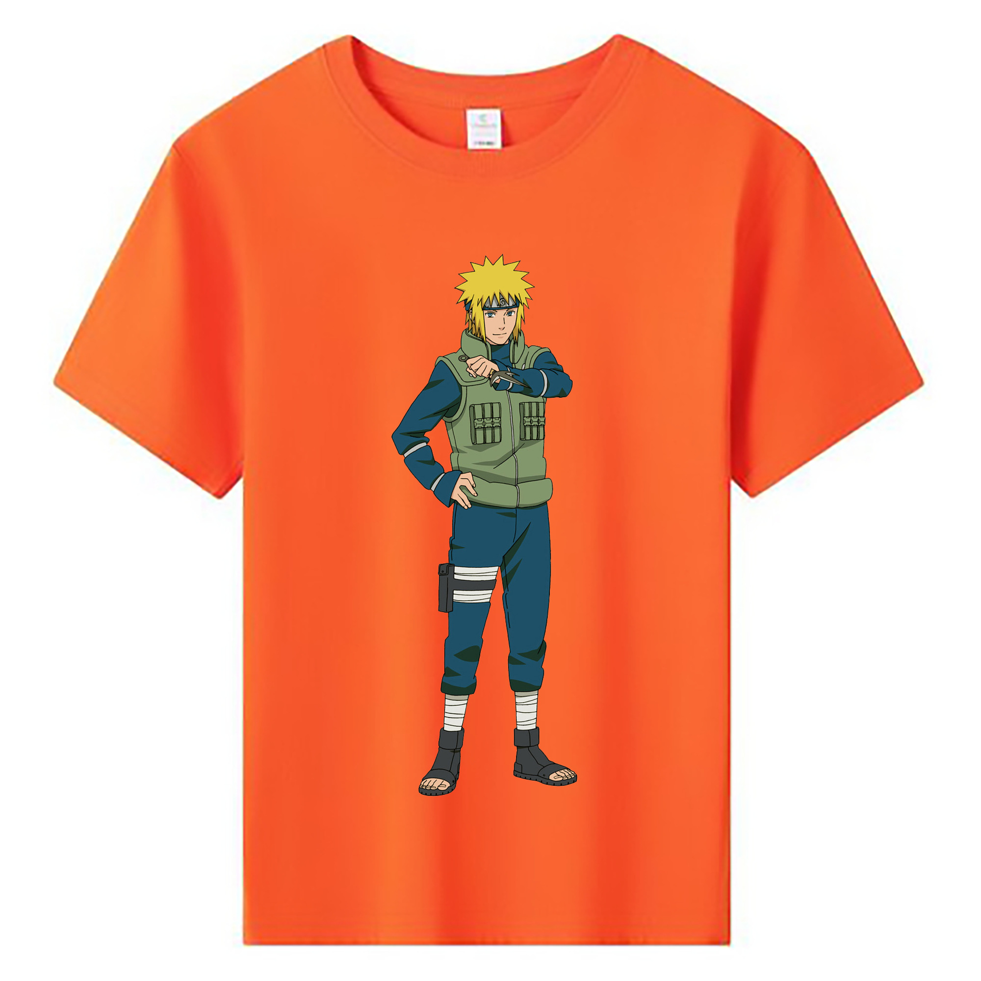 （画像用） NARUTO -ナルト- 波風 ミナト Namikaze Minato 綿100％キッズTシャツ（フロントプリント）