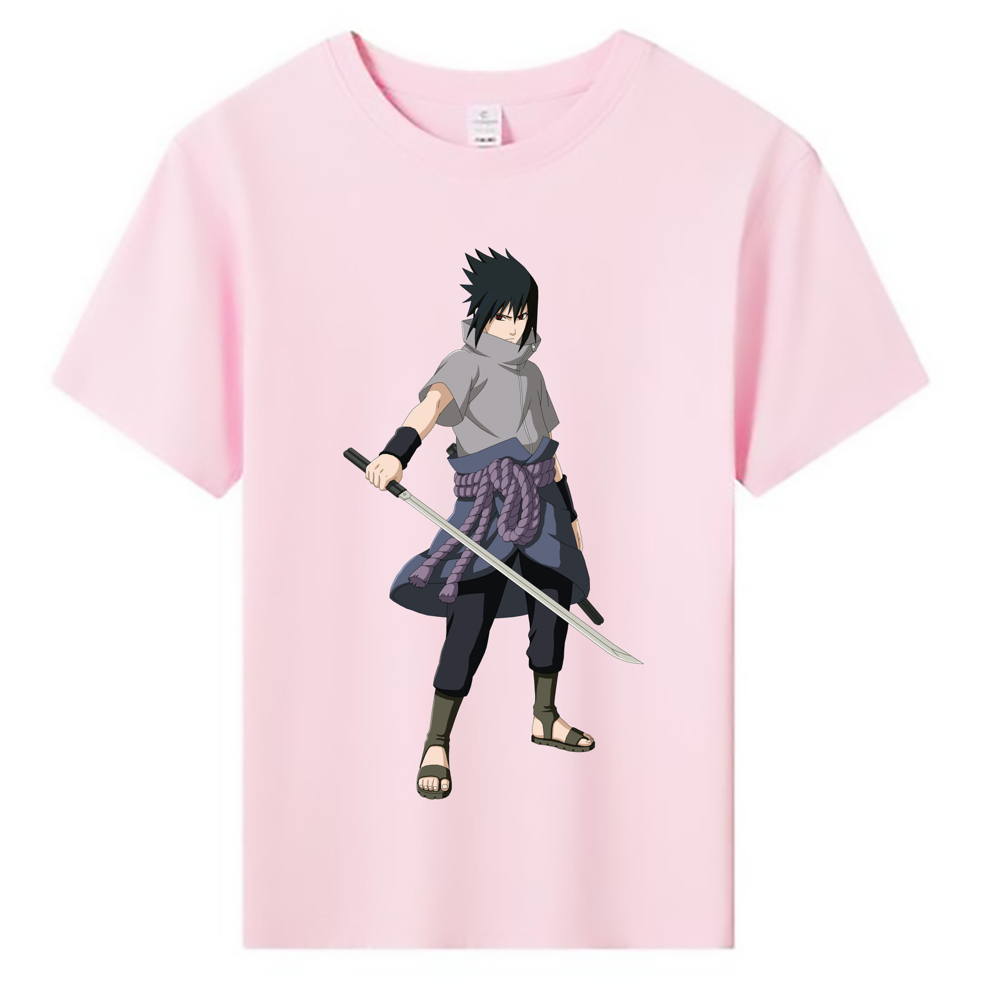 （画像用） NARUTO -ナルト- うちは サスケ Uchiha Sasuke 綿100％キッズTシャツ（フロントプリント）