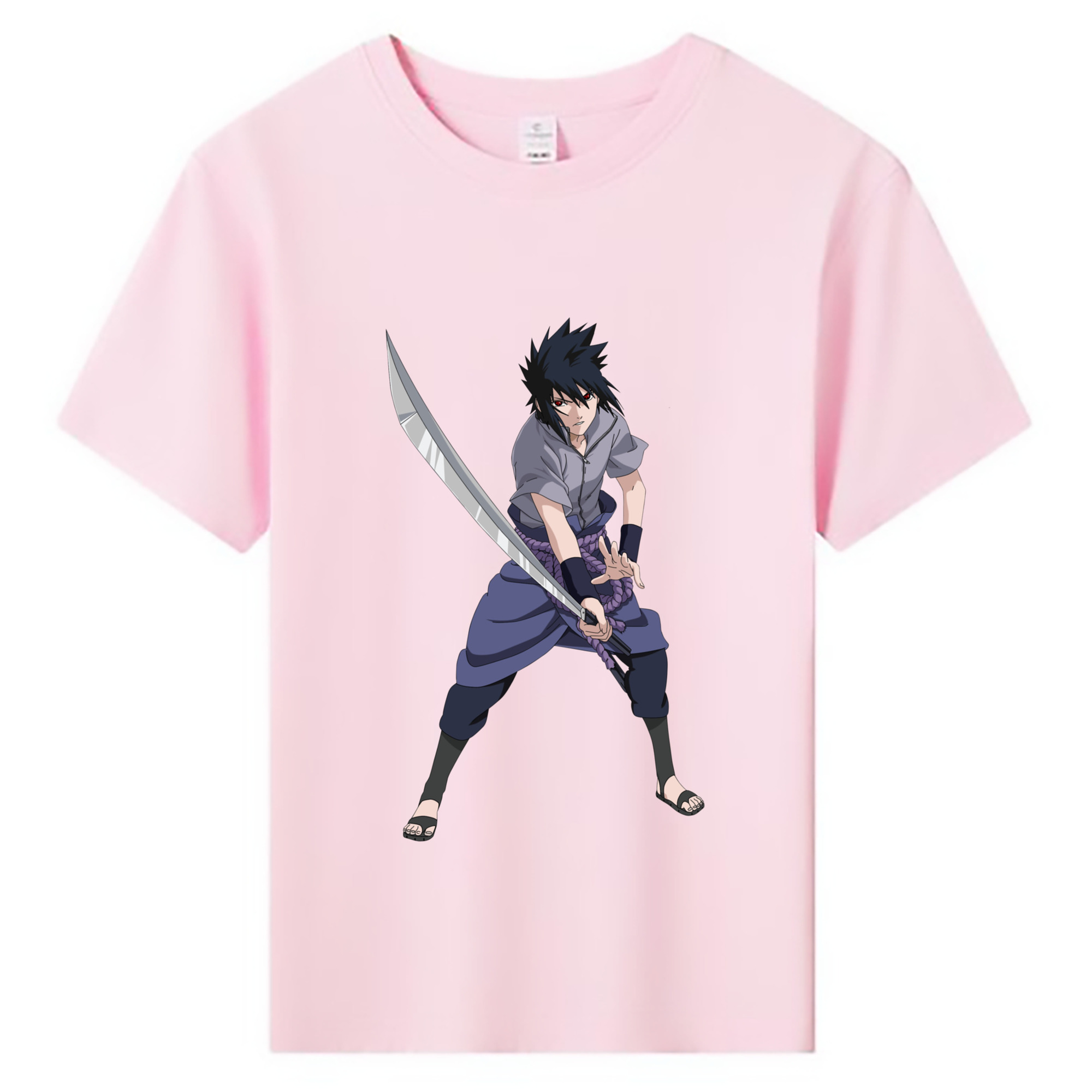 （画像用） NARUTO -ナルト- うちは サスケ Uchiha Sasuke 綿100％キッズTシャツ（フロントプリント）