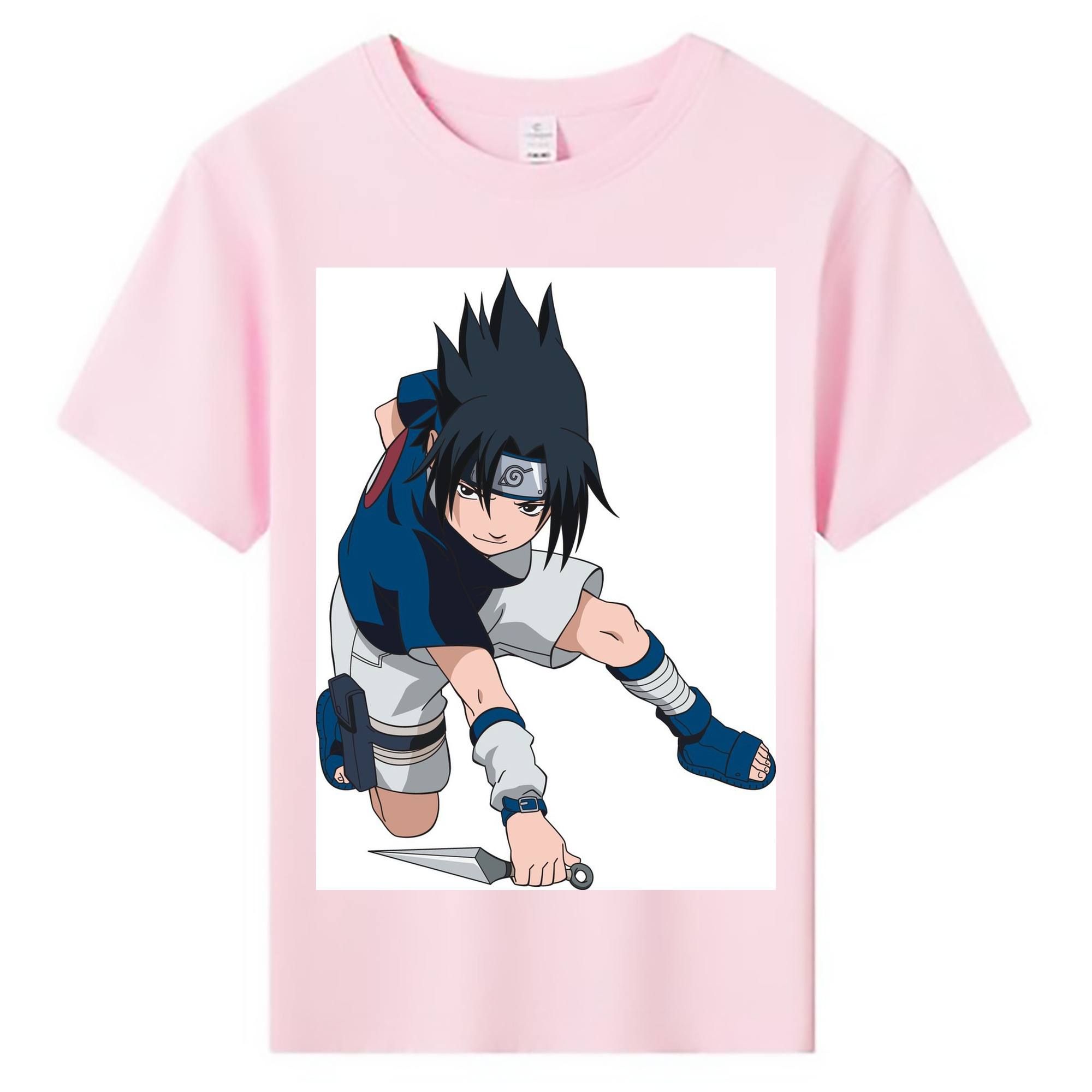 （画像用） NARUTO -ナルト- うちは サスケ Uchiha Sasuke 綿100％キッズTシャツ（フロントプリント）