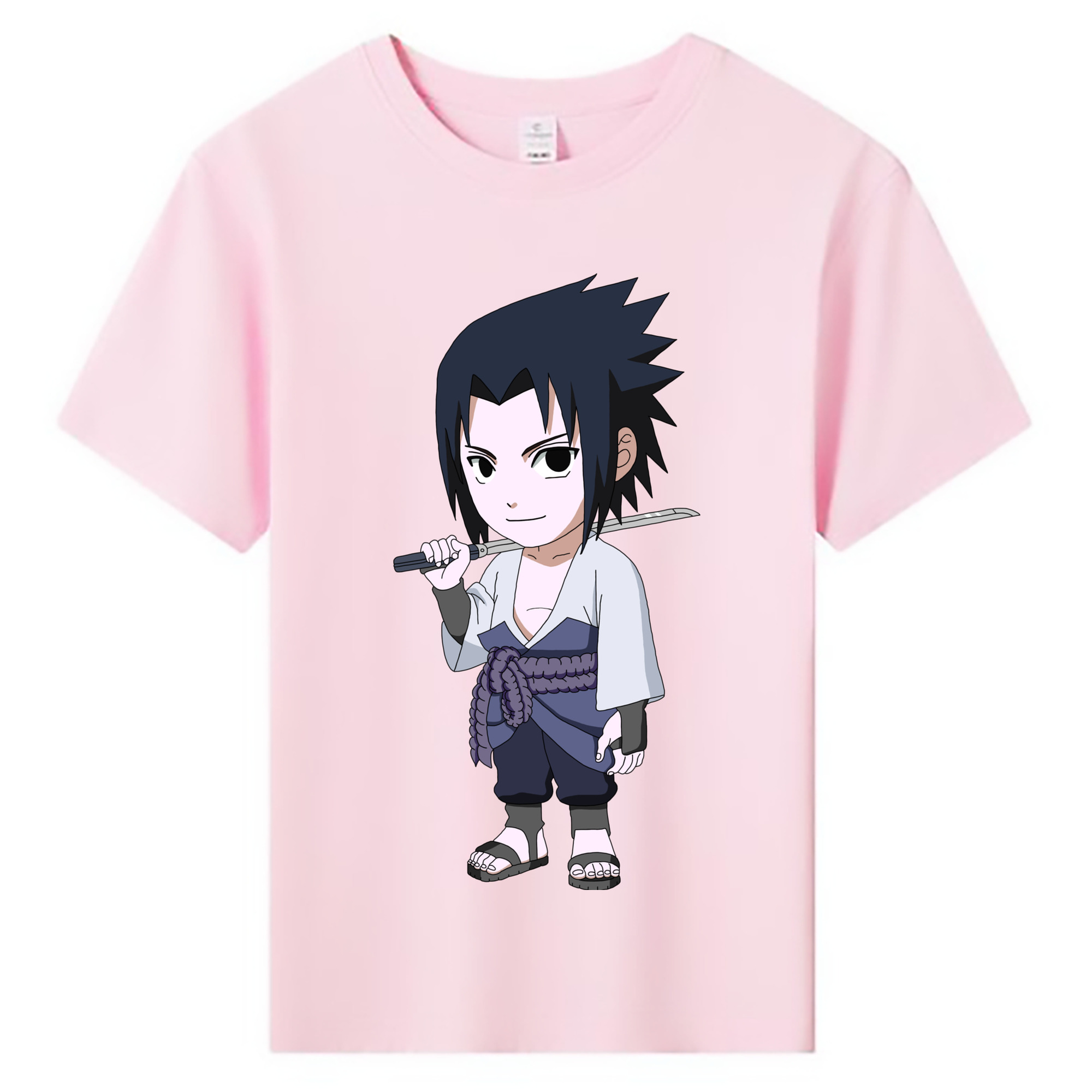 （画像用） NARUTO -ナルト- うちは サスケ Uchiha Sasuke 綿100％キッズTシャツ（フロントプリント）