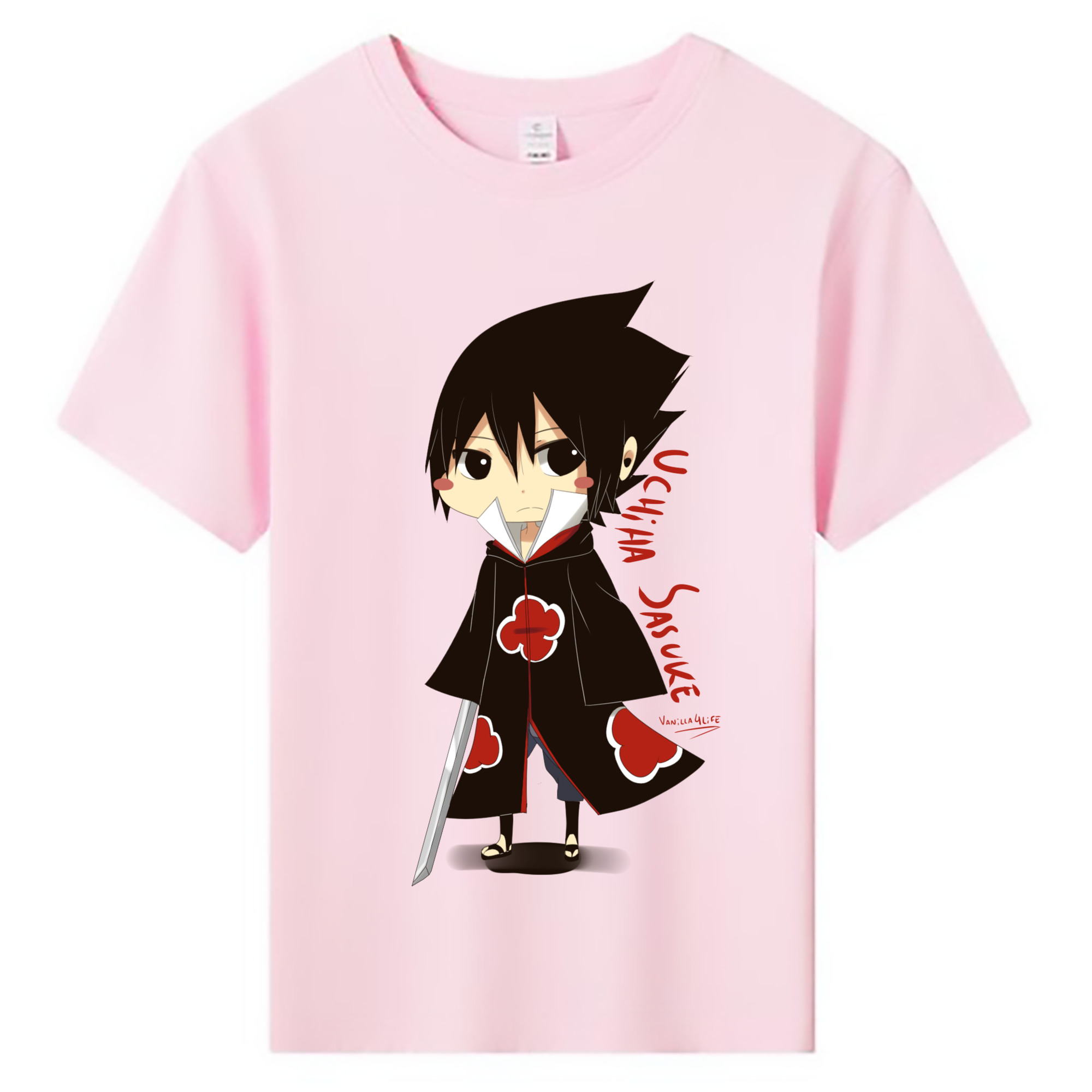 （画像用） NARUTO -ナルト- うちは サスケ Uchiha Sasuke 綿100％キッズTシャツ（フロントプリント）