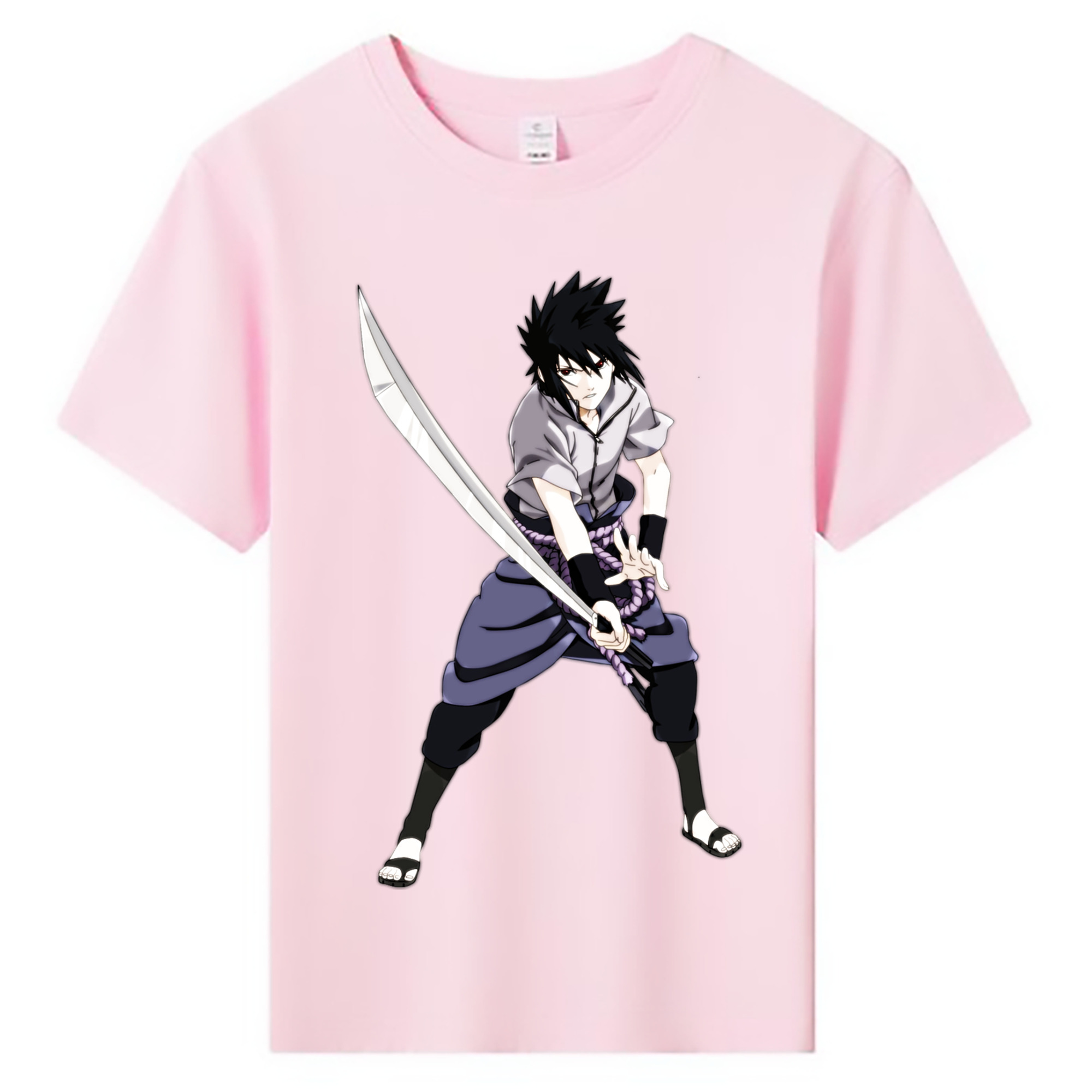 （画像用） NARUTO -ナルト- うちは サスケ Uchiha Sasuke 綿100％キッズTシャツ（フロントプリント）