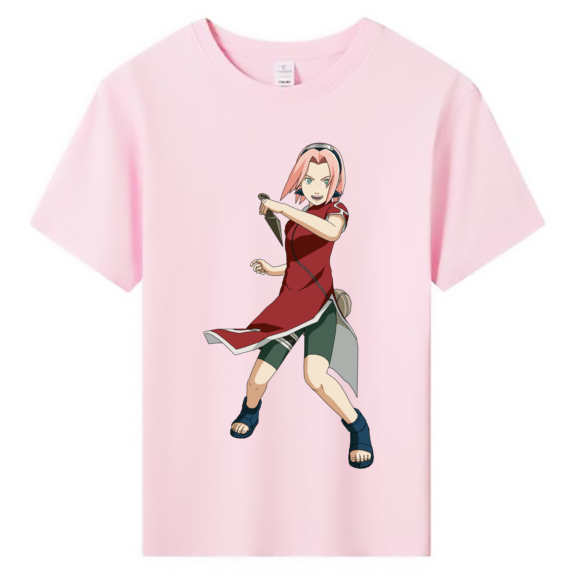 （画像用） NARUTO -ナルト- 春野サクラ Haruno Sakura 綿100％キッズTシャツ（フロントプリント）