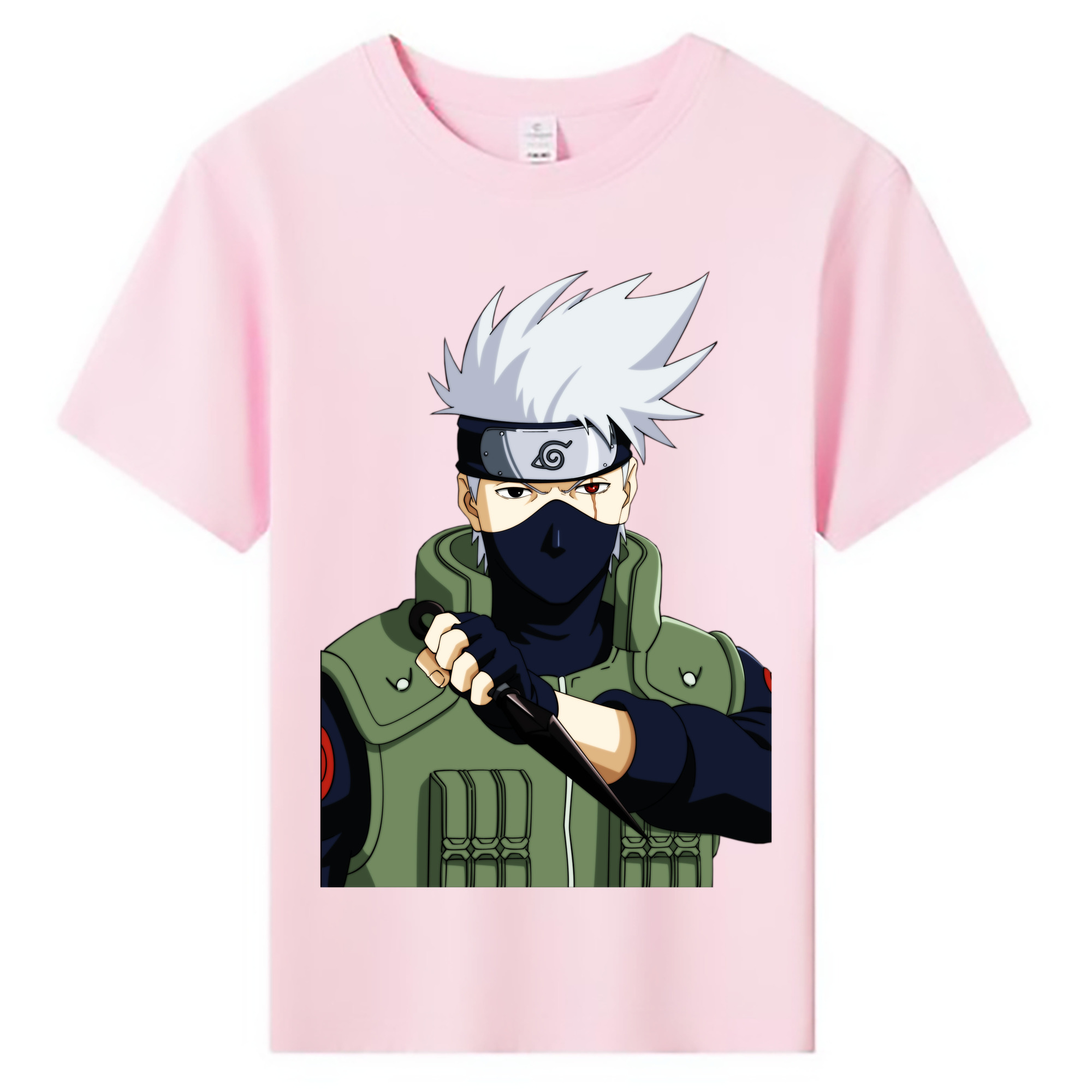（画像用） NARUTO -ナルト- はたけ カカシ Hatake Kakashi 綿100％キッズTシャツ（フロントプリント）