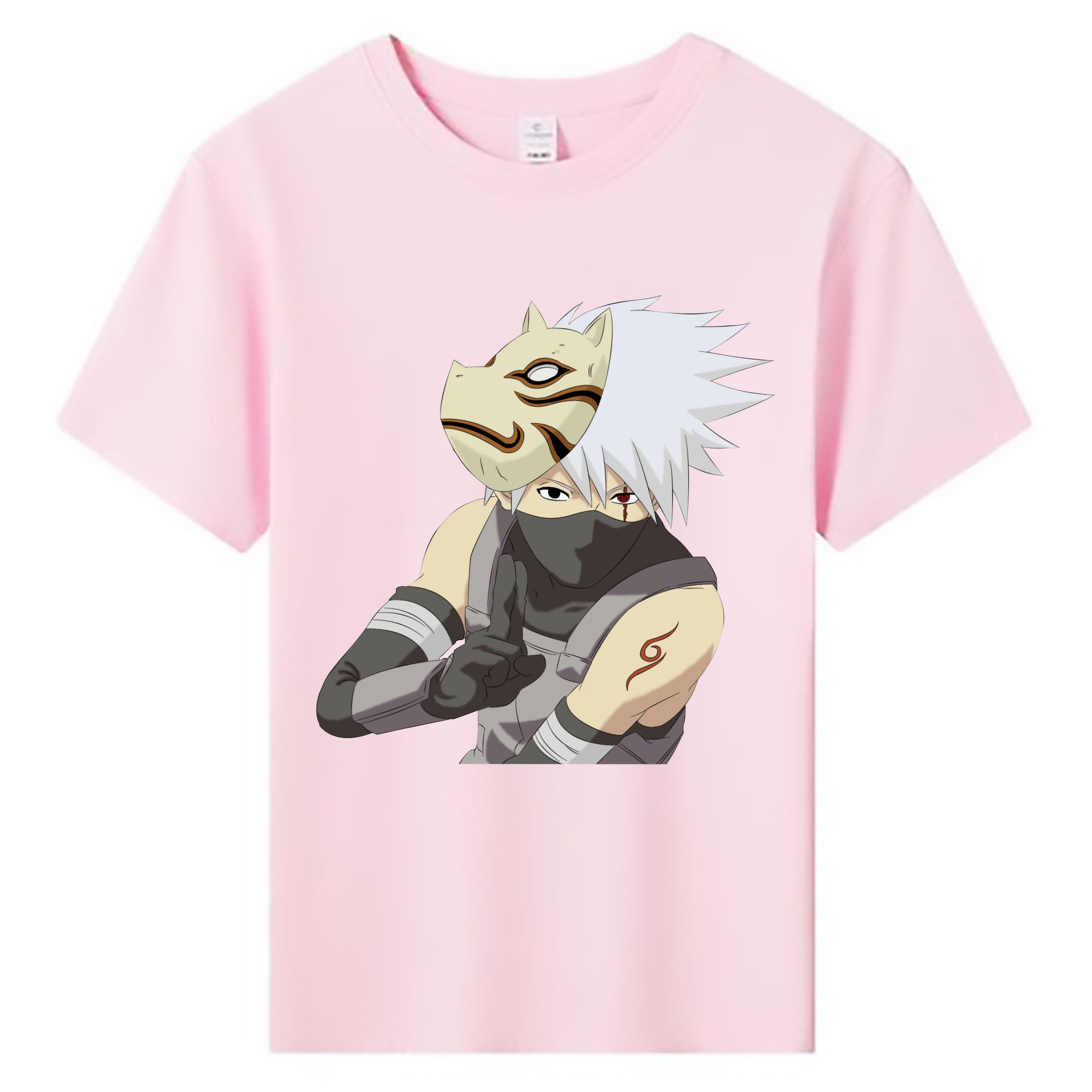 （画像用） NARUTO -ナルト- はたけ カカシ Hatake Kakashi 綿100％キッズTシャツ（フロントプリント）