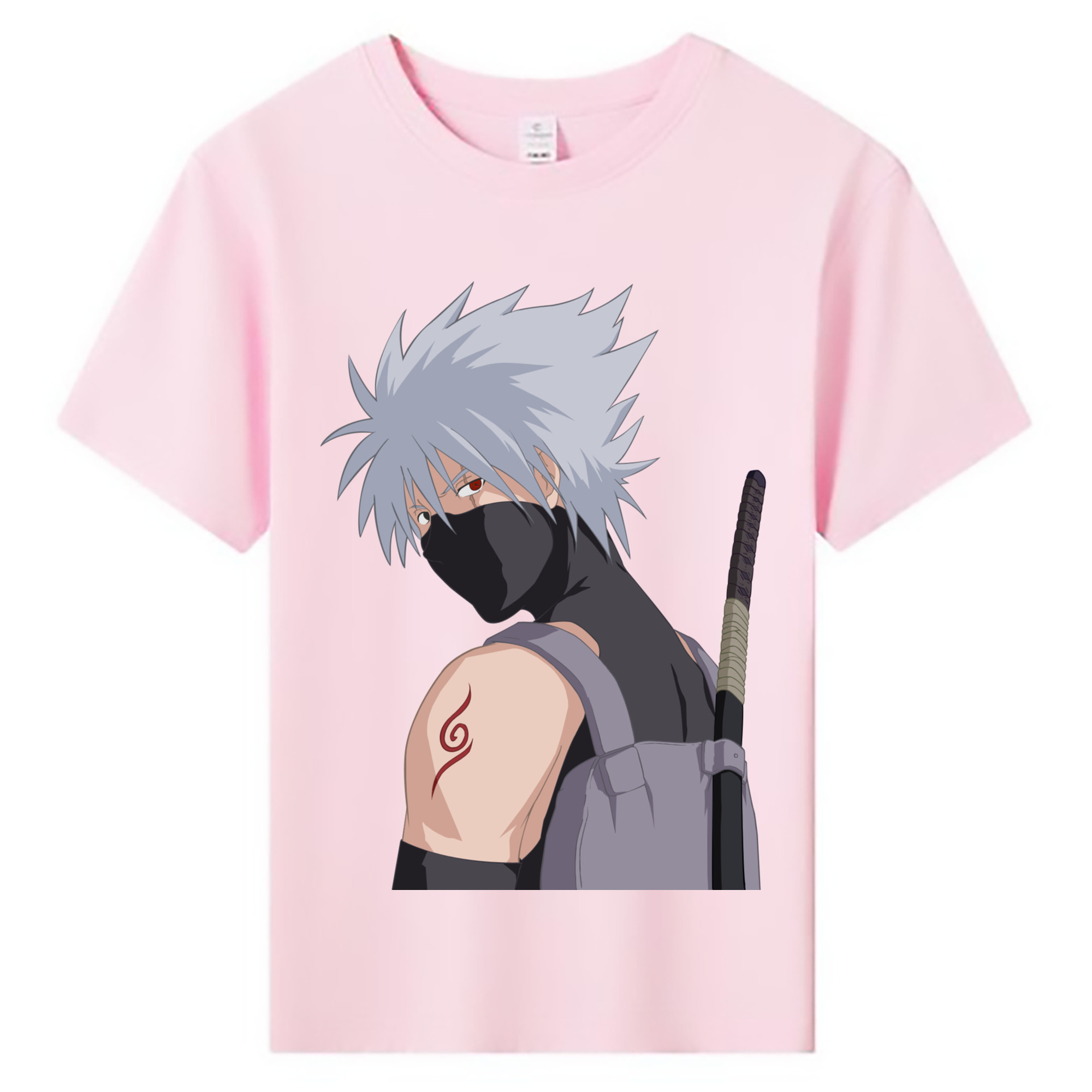 （画像用） NARUTO -ナルト- はたけ カカシ Hatake Kakashi 綿100％キッズTシャツ（フロントプリント）