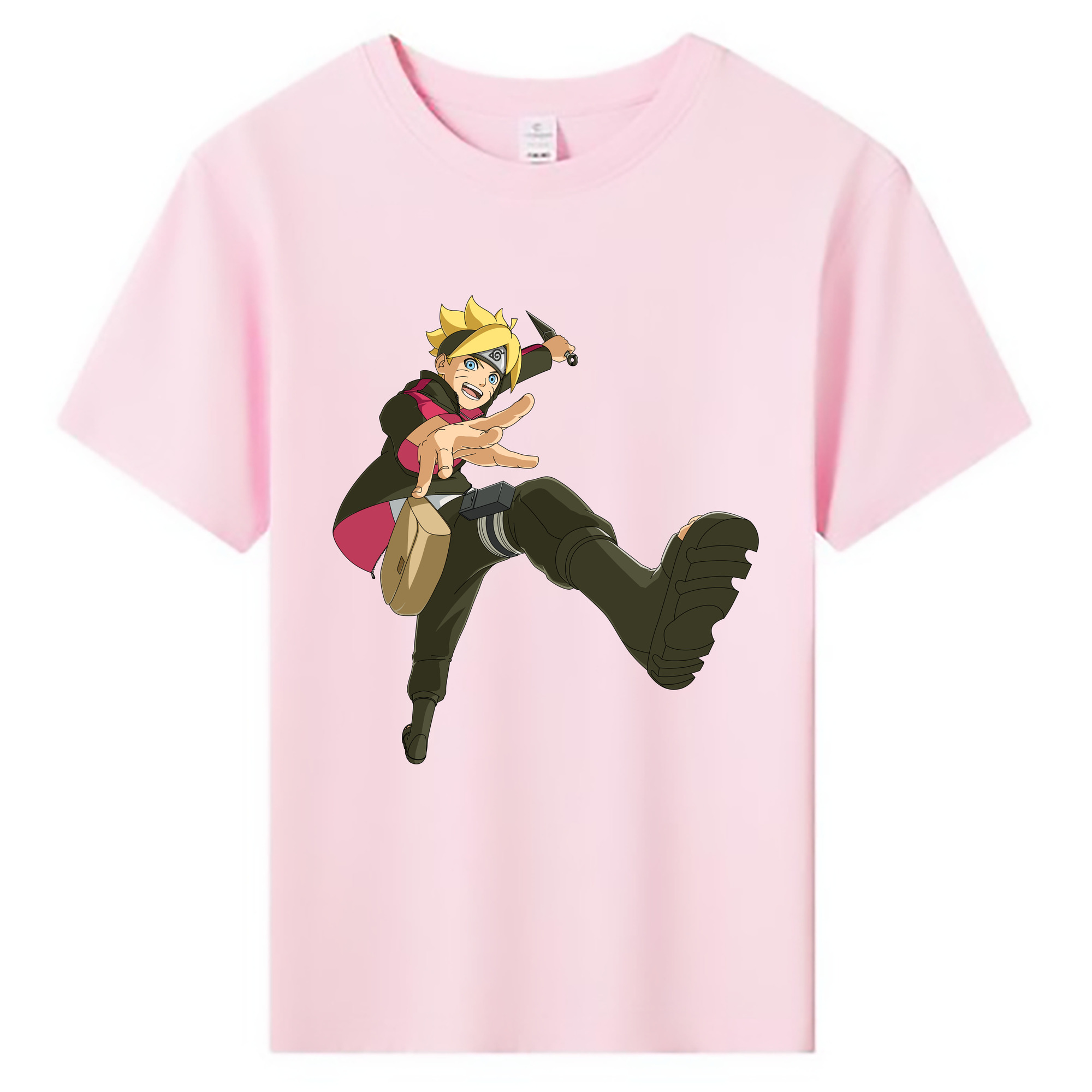（画像用） NARUTO -ナルト- うずまき ボルト Uzumaki Boruto 綿100％キッズTシャツ（フロントプリント）