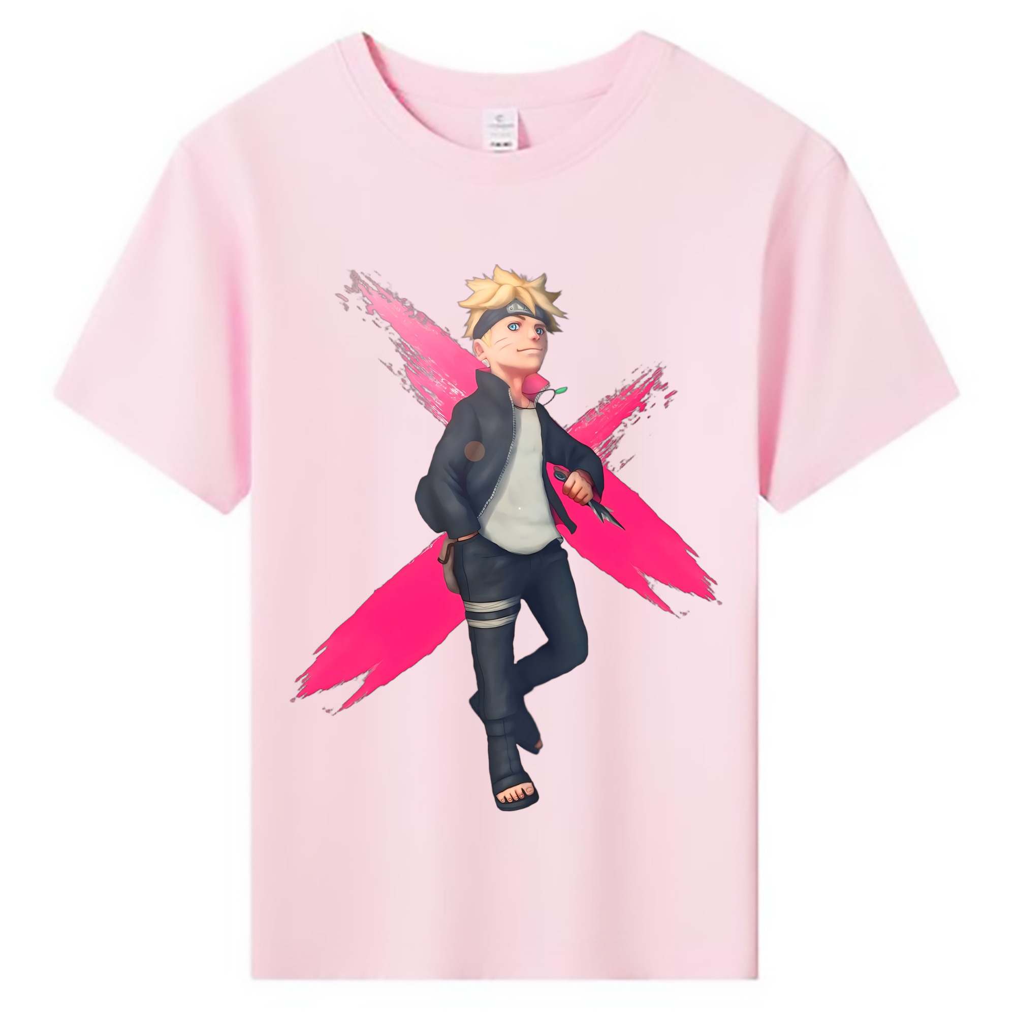 （画像用） NARUTO -ナルト- うずまき ボルト Uzumaki Boruto 綿100％キッズTシャツ（フロントプリント）