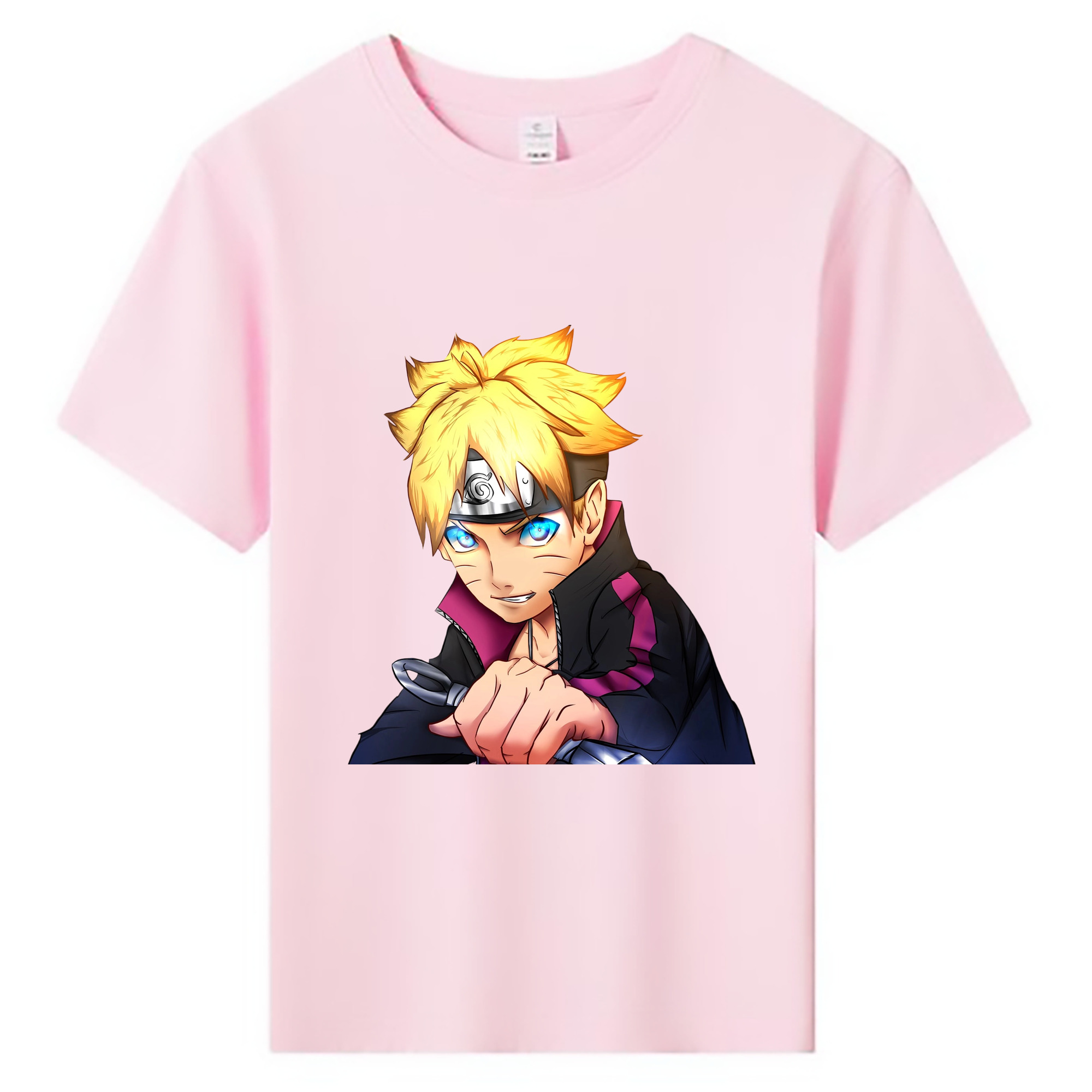 （画像用） NARUTO -ナルト- うずまき ボルト Uzumaki Boruto 綿100％キッズTシャツ（フロントプリント）